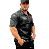 Calpurnius - Black Polo for Men - Sarman Fashion - Wholesale Clothing Fashion Brand for Men from Canada