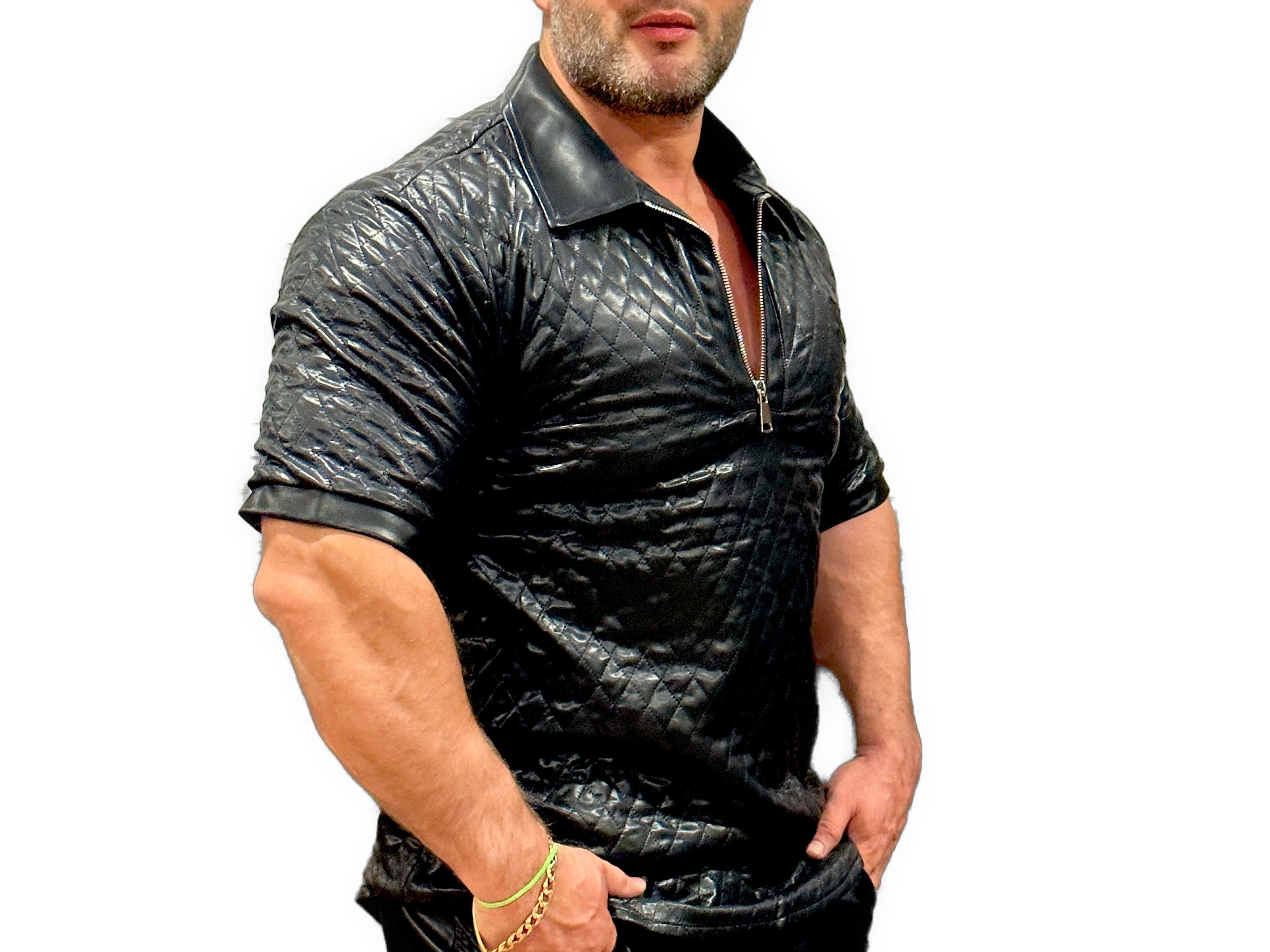 Calpurnius - Black Polo for Men - Sarman Fashion - Wholesale Clothing Fashion Brand for Men from Canada
