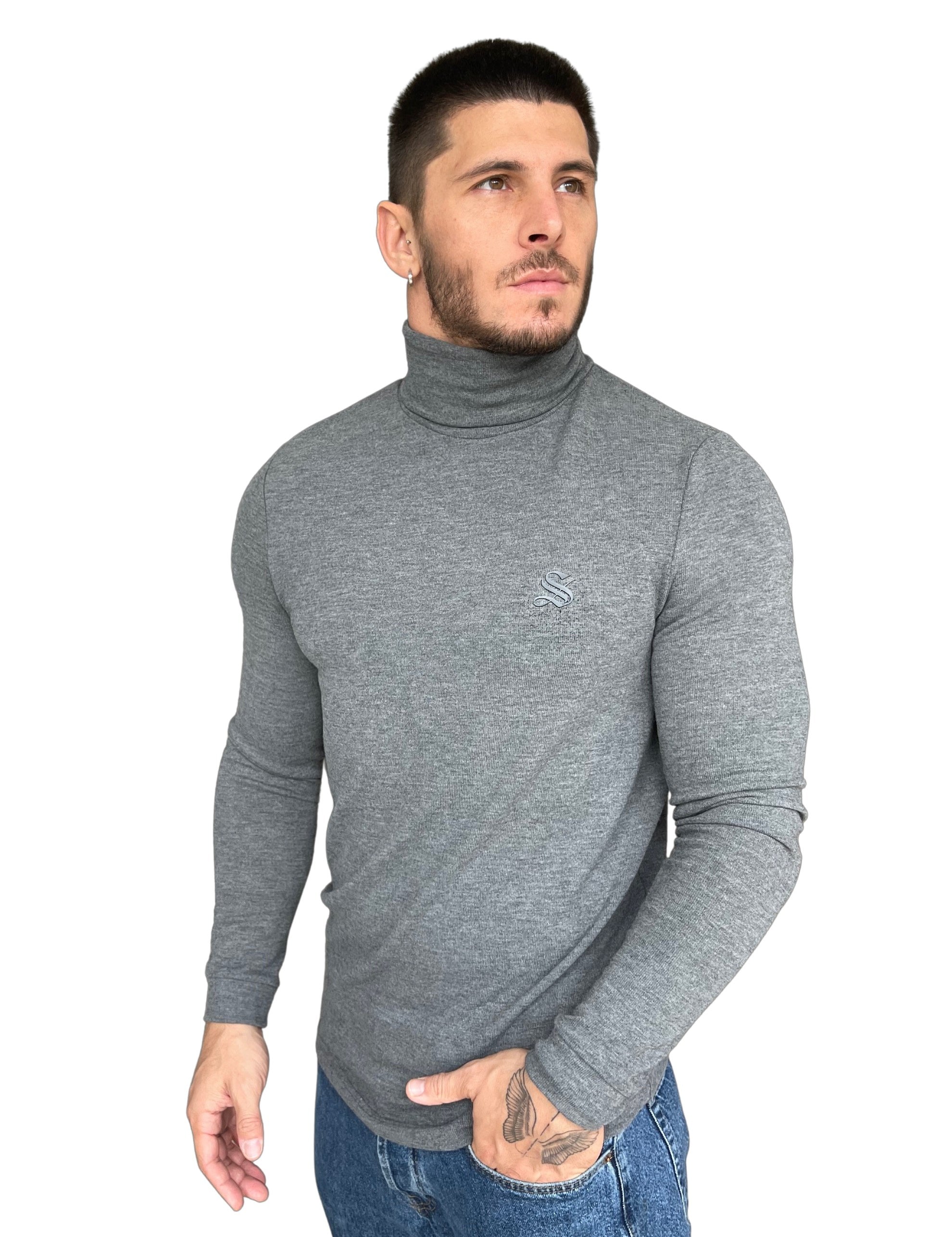 Capitale - Grey Long Sleeve shirt for Men - Sarman Fashion - Wholesale Clothing Fashion Brand for Men from Canada