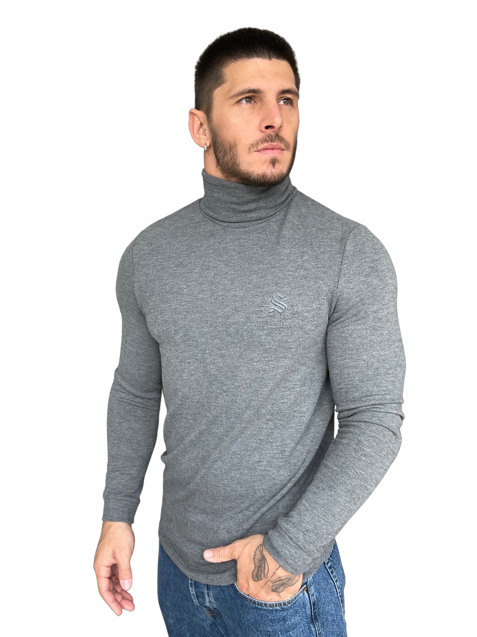 Capitale - Grey Long Sleeve shirt for Men - Sarman Fashion - Wholesale Clothing Fashion Brand for Men from Canada