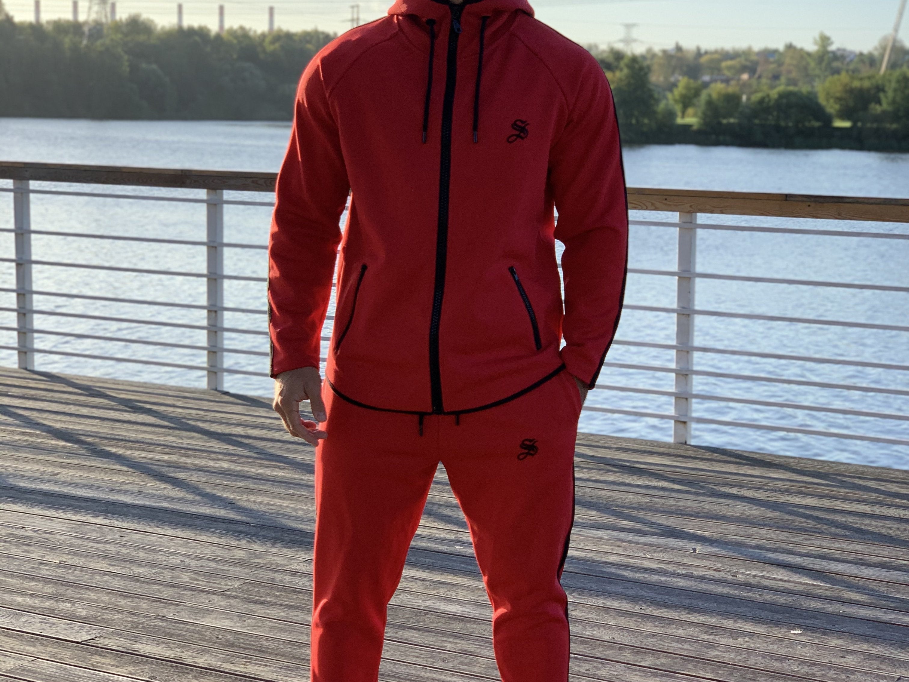 Cardinal - Red Hoodie for Men (PRE-ORDER DISPATCH DATE 25 September 2024) - Sarman Fashion - Wholesale Clothing Fashion Brand for Men from Canada