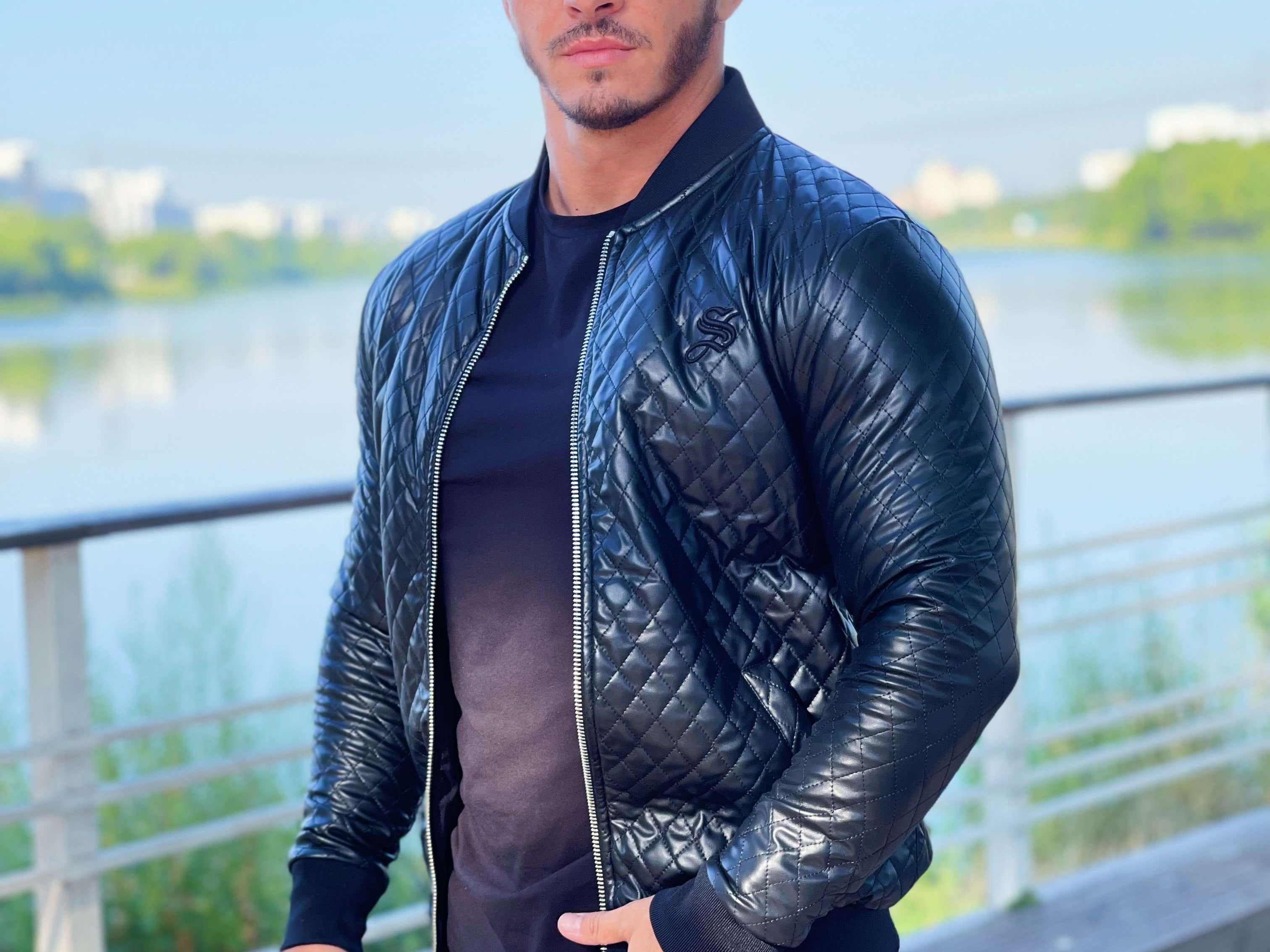 Chester - Black Jacket for Men (PRE-ORDER DISPATCH DATE 1 JULY 2022) - Sarman Fashion - Wholesale Clothing Fashion Brand for Men from Canada