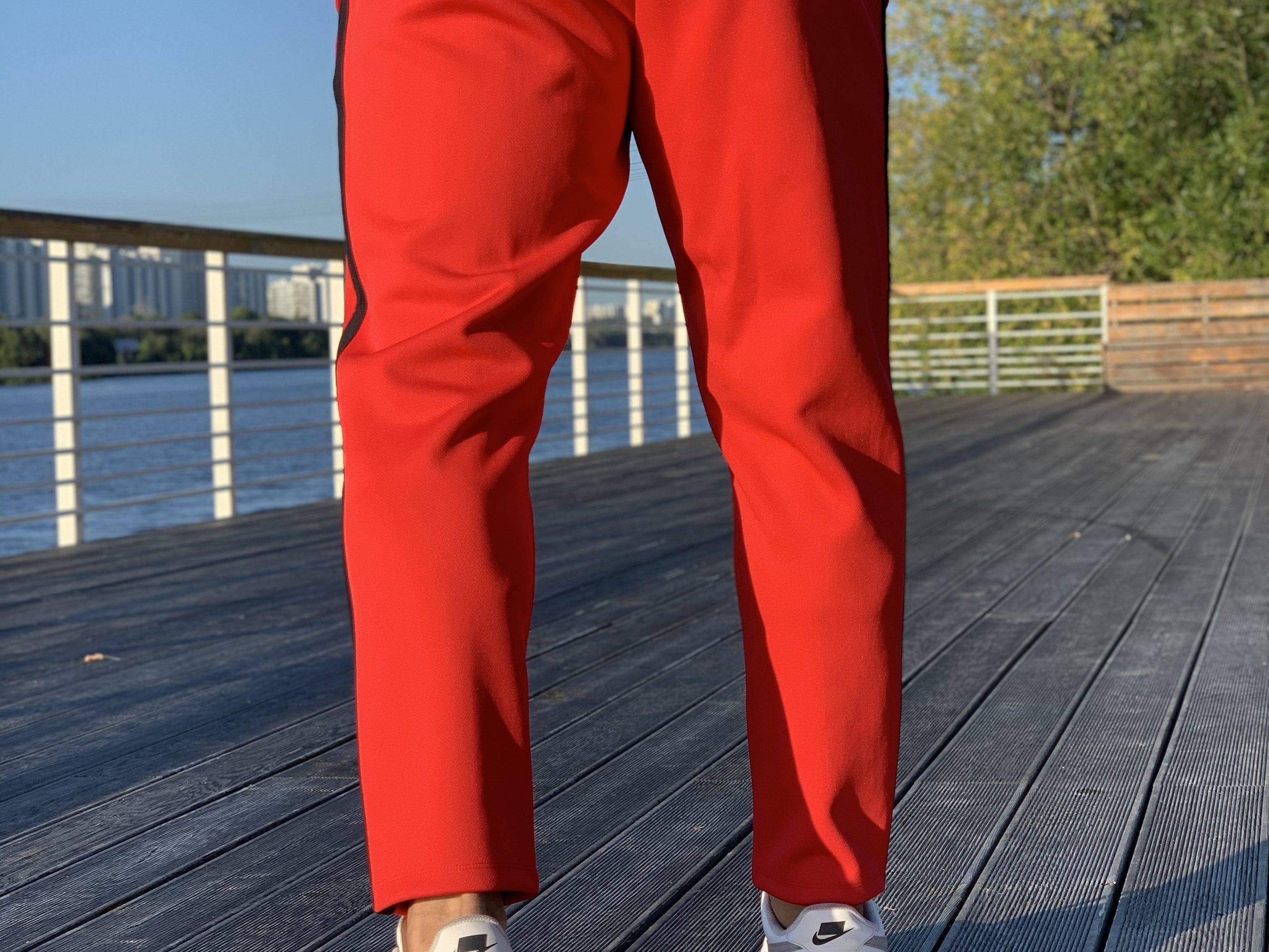 Chief - Red Joggers for Men (PRE-ORDER DISPATCH DATE 25 September 2024) - Sarman Fashion - Wholesale Clothing Fashion Brand for Men from Canada