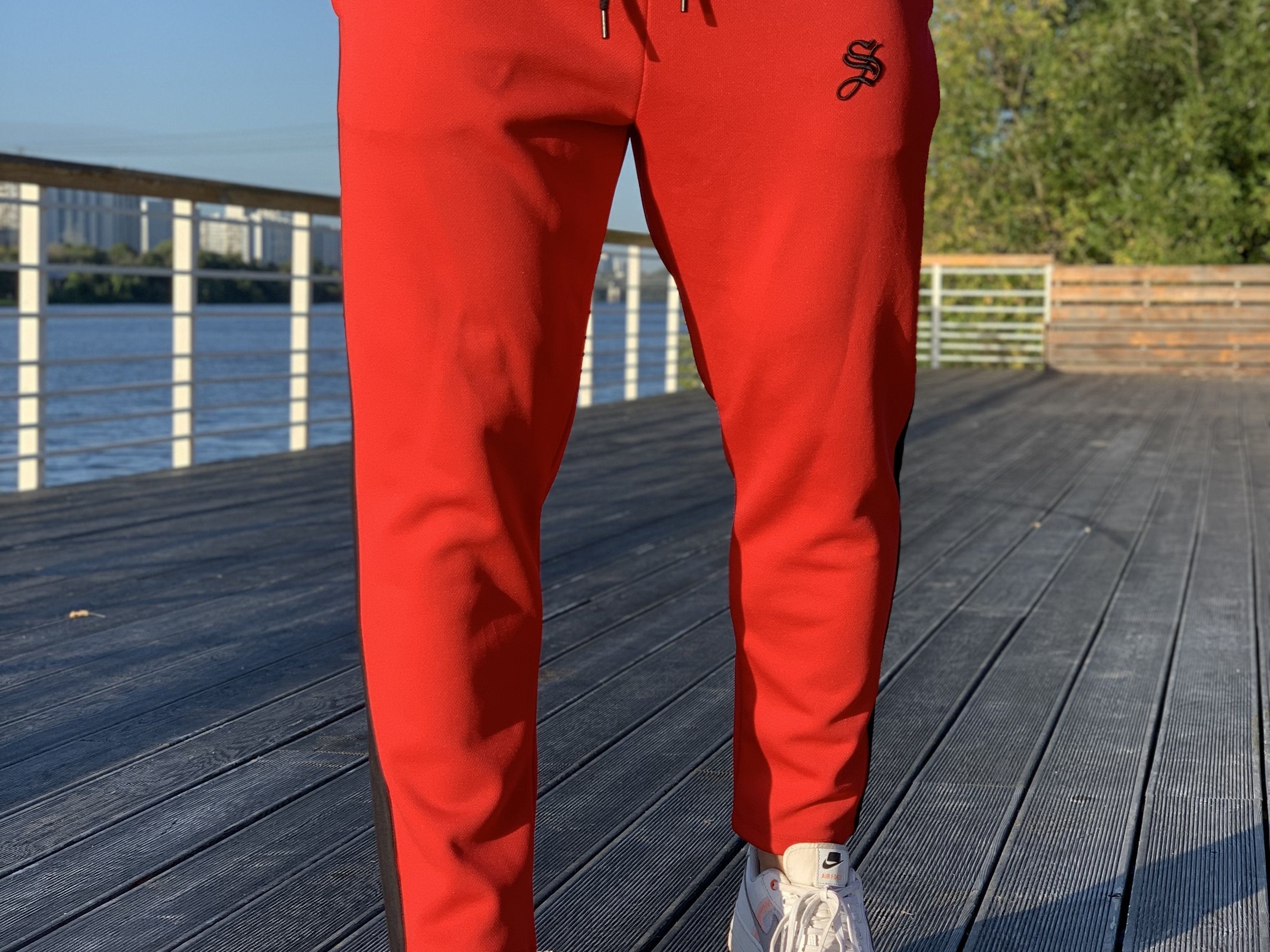 Chief - Red Joggers for Men (PRE-ORDER DISPATCH DATE 25 September 2024) - Sarman Fashion - Wholesale Clothing Fashion Brand for Men from Canada