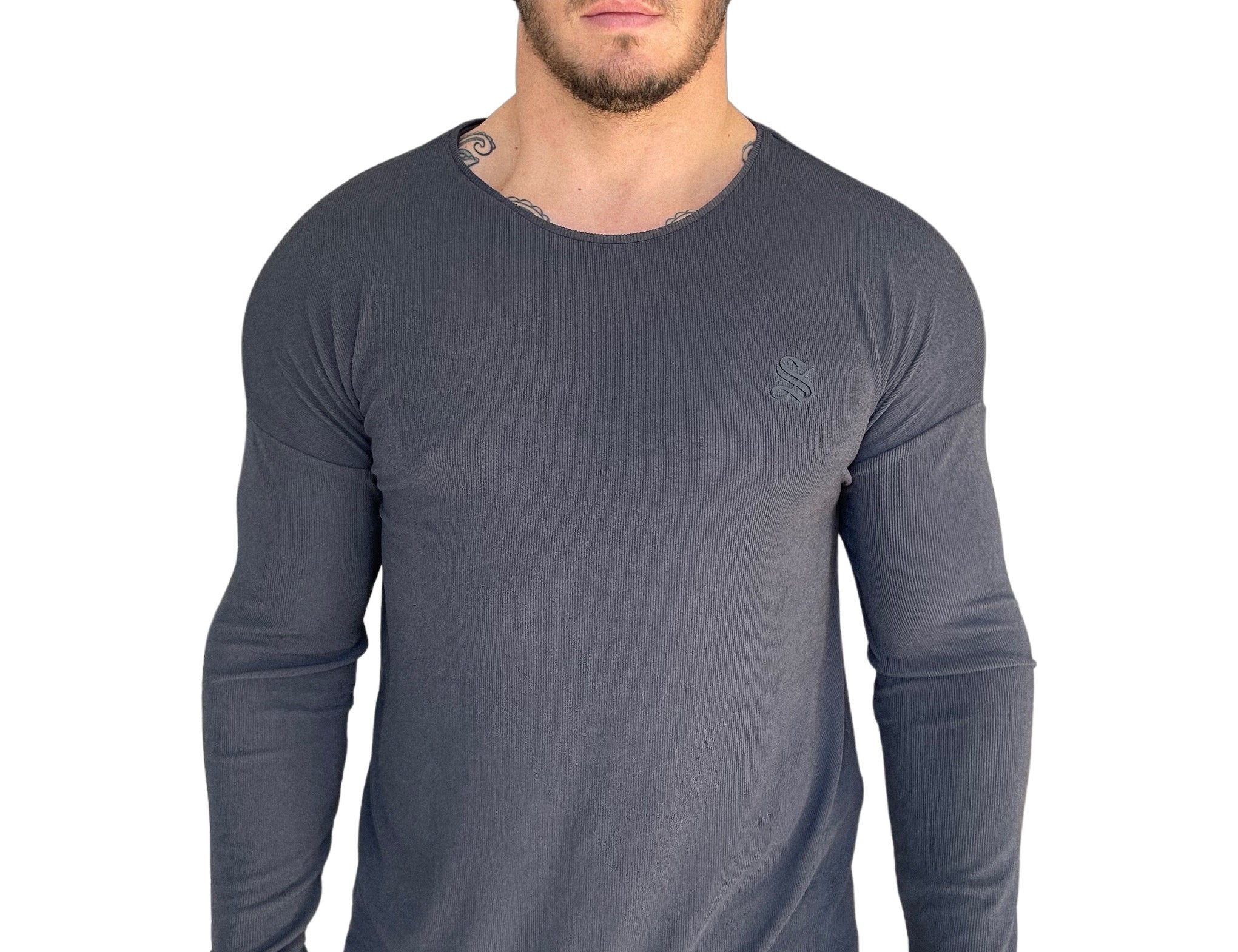 Chimere - Gris Long Sleeve shirt for Men - Sarman Fashion - Wholesale Clothing Fashion Brand for Men from Canada