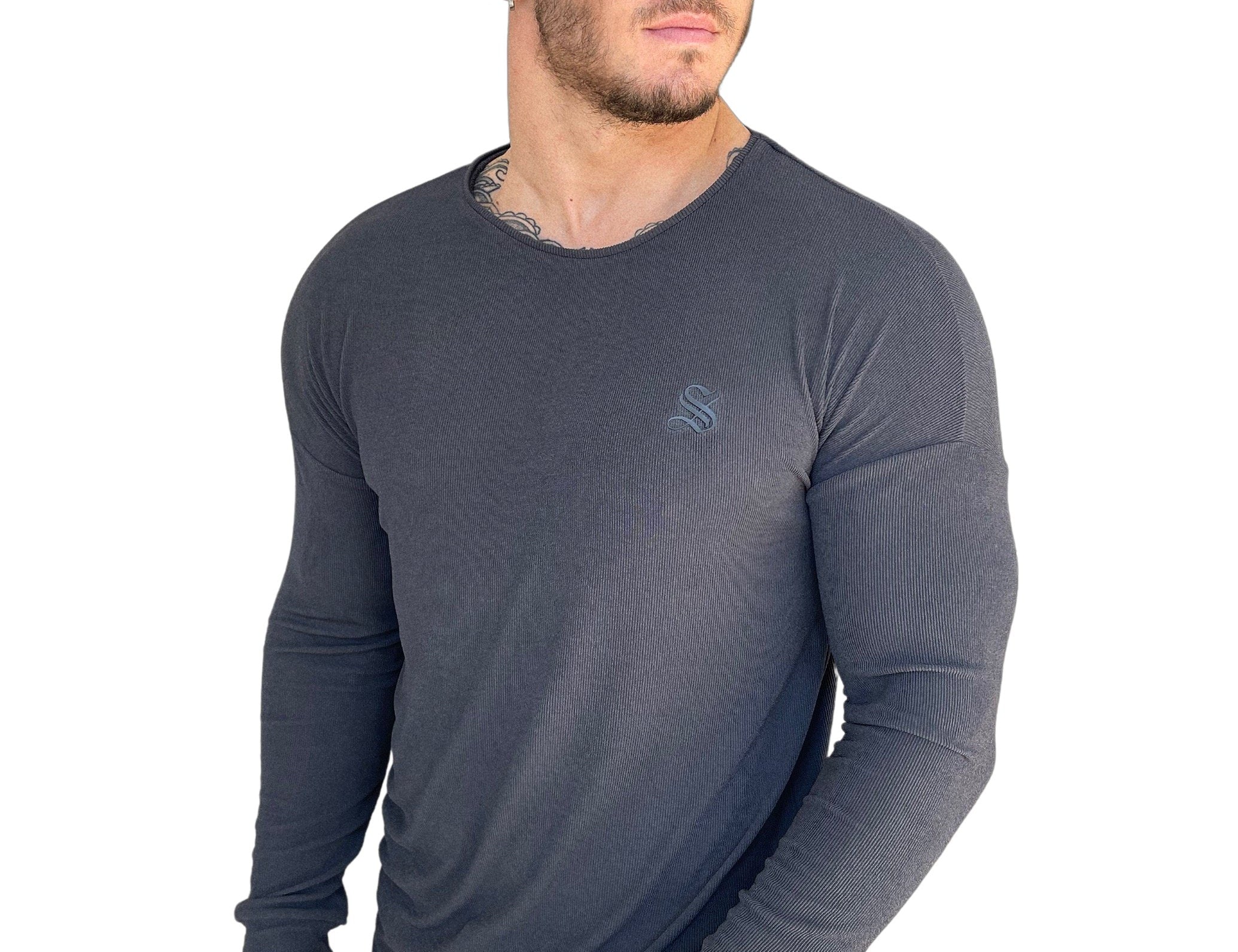 Chimere - Gris Long Sleeve shirt for Men - Sarman Fashion - Wholesale Clothing Fashion Brand for Men from Canada