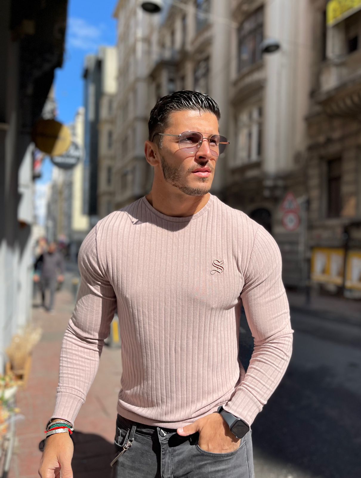 Cinclodes - Cream Long Sleeves Shirt for Men (PRE-ORDER DISPATCH DATE 25 DECEMBER 2021) - Sarman Fashion - Wholesale Clothing Fashion Brand for Men from Canada