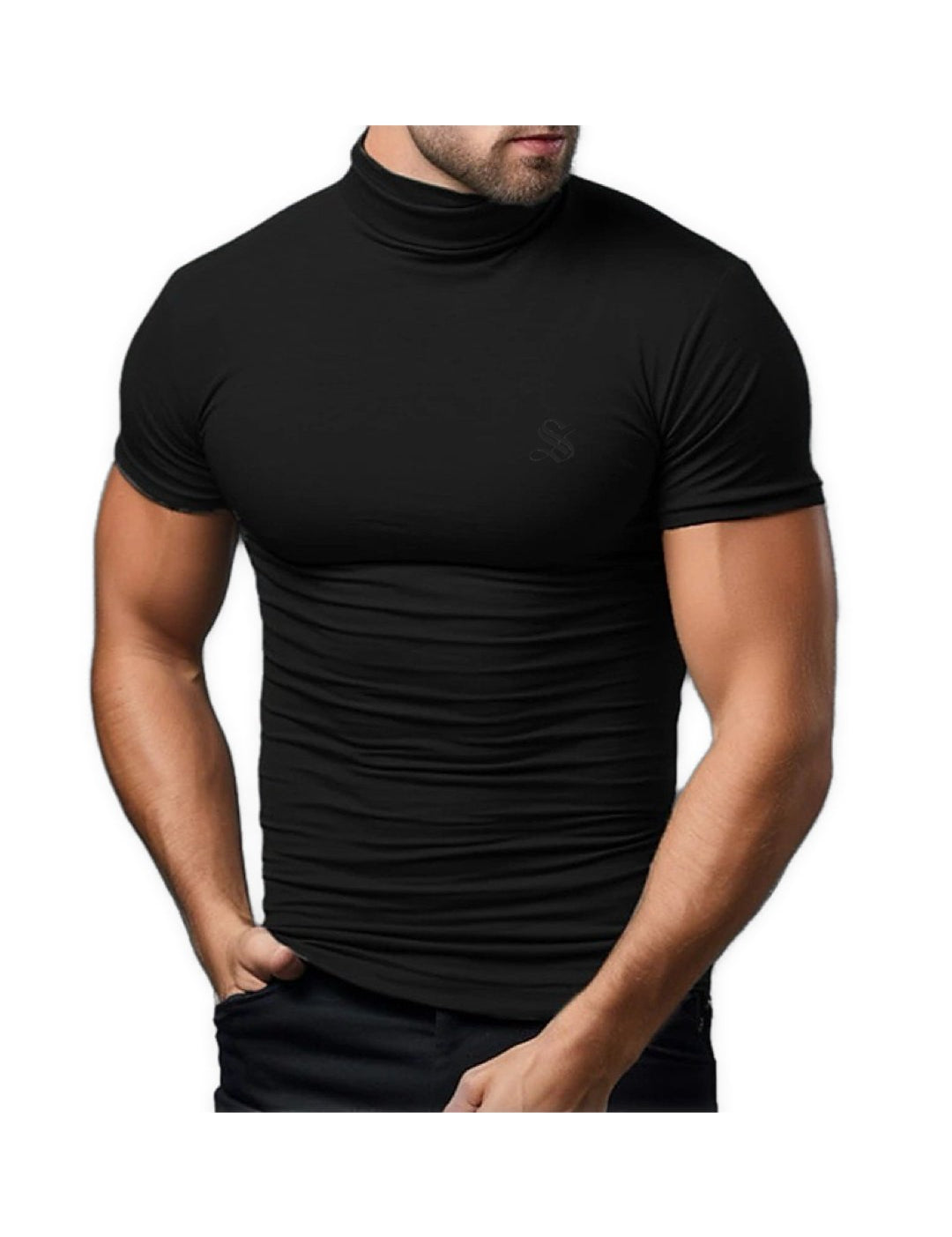 Classolo - High Neck T-shirt for Men - Sarman Fashion - Wholesale Clothing Fashion Brand for Men from Canada