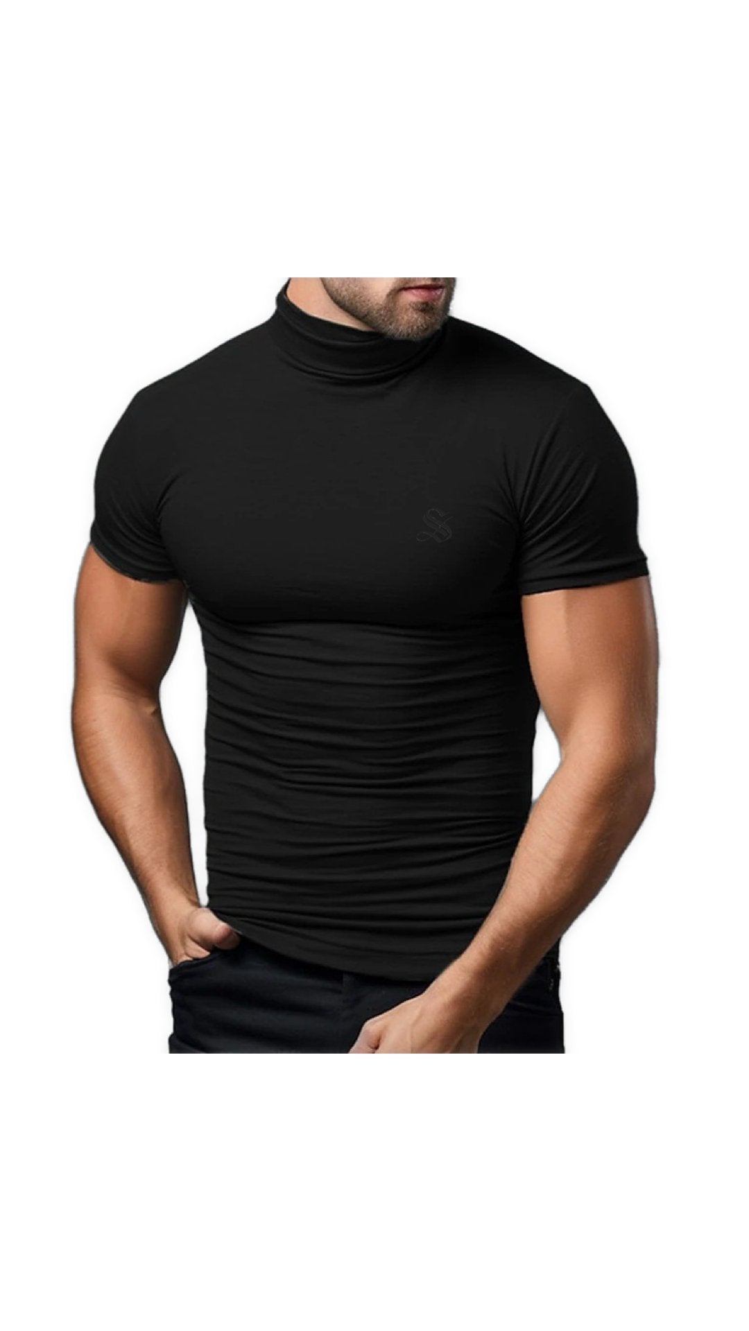 Classolo - High Neck T-shirt for Men - Sarman Fashion - Wholesale Clothing Fashion Brand for Men from Canada