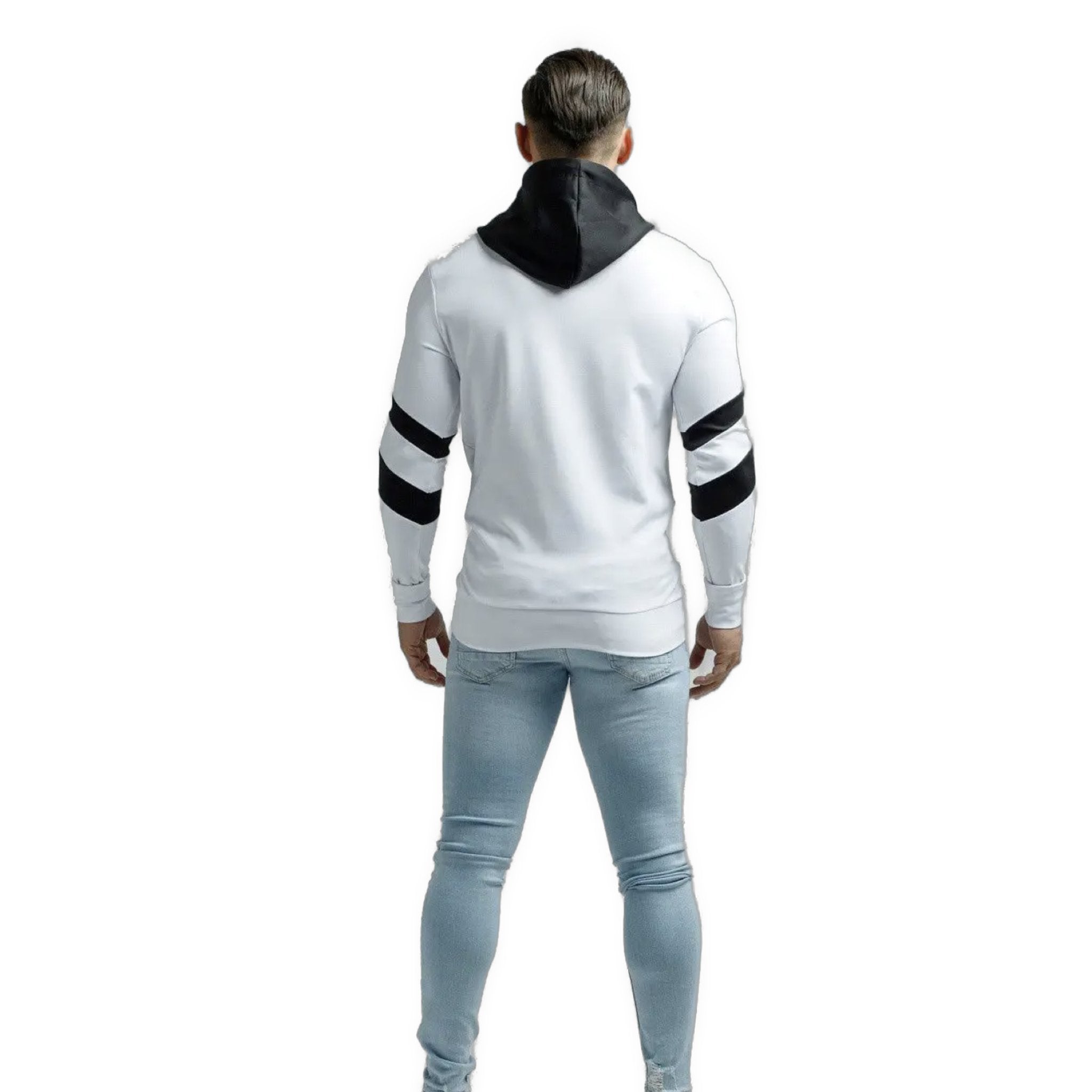 Cloudy - White/Black Hoodie for Men (PRE-ORDER DISPATCH DATE 25 September 2024) - Sarman Fashion - Wholesale Clothing Fashion Brand for Men from Canada