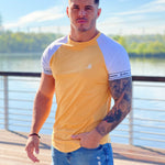 Complanto - Yellow/ White T-Shirt for Men (PRE-ORDER DISPATCH DATE 1 JULY 2022) - Sarman Fashion - Wholesale Clothing Fashion Brand for Men from Canada