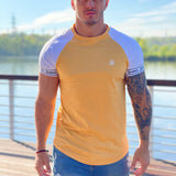 Complanto - Yellow/ White T-Shirt for Men (PRE-ORDER DISPATCH DATE 1 JULY 2022) - Sarman Fashion - Wholesale Clothing Fashion Brand for Men from Canada