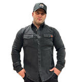 Cowboy #2 - Black Long Sleeves Jeans Shirt for Men - Sarman Fashion - Wholesale Clothing Fashion Brand for Men from Canada