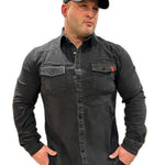 Cowboy #2 - Black Long Sleeves Jeans Shirt for Men - Sarman Fashion - Wholesale Clothing Fashion Brand for Men from Canada