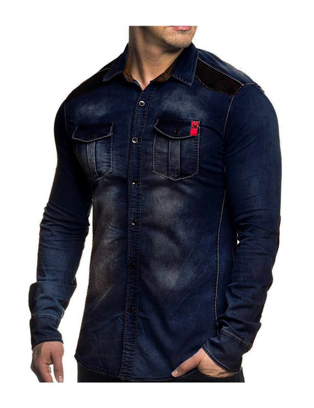Cowboy #4 - Long Sleeves Shirt for Men - Sarman Fashion - Wholesale Clothing Fashion Brand for Men from Canada