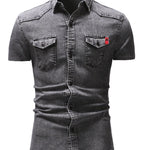 Cowboy #7 - Short Sleeves Shirt for Men - Sarman Fashion - Wholesale Clothing Fashion Brand for Men from Canada