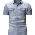 Cowboy #7 - Short Sleeves Shirt for Men - Sarman Fashion - Wholesale Clothing Fashion Brand for Men from Canada