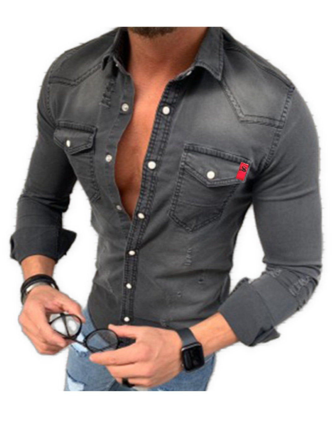 Cowboy #9 - Long Sleeves Shirt for Men - Sarman Fashion - Wholesale Clothing Fashion Brand for Men from Canada