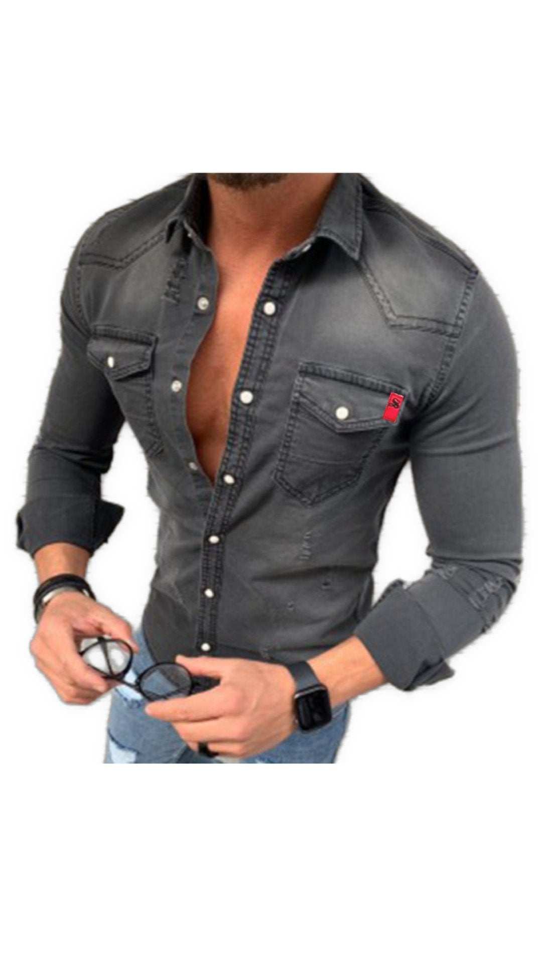 Cowboy #9 - Long Sleeves Shirt for Men - Sarman Fashion - Wholesale Clothing Fashion Brand for Men from Canada