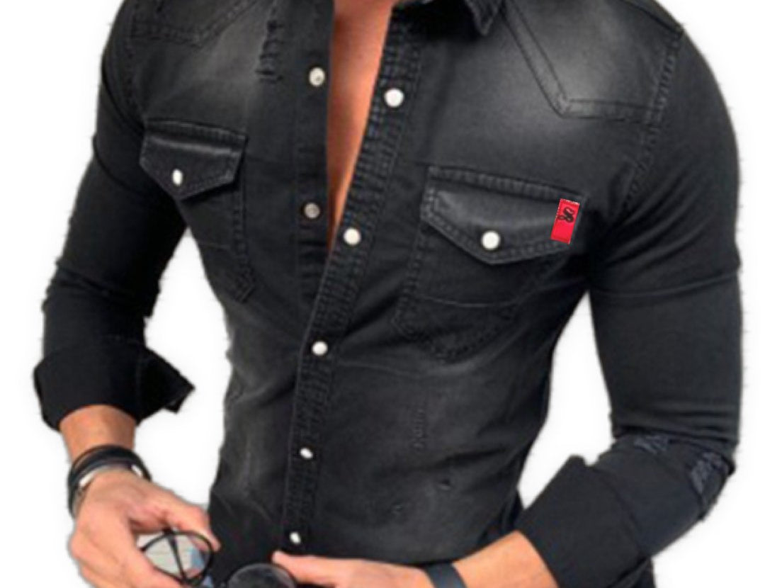 Cowboy #9 - Long Sleeves Shirt for Men - Sarman Fashion - Wholesale Clothing Fashion Brand for Men from Canada