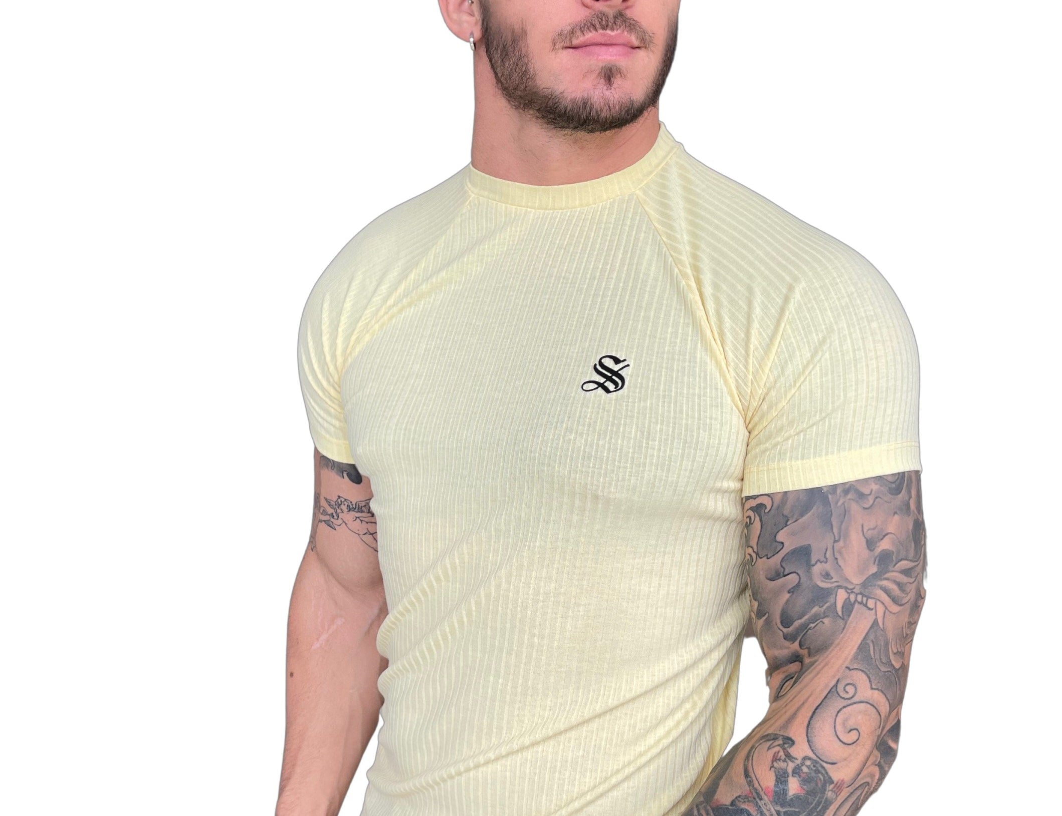Cremol - Cream T-shirt for Men - Sarman Fashion - Wholesale Clothing Fashion Brand for Men from Canada