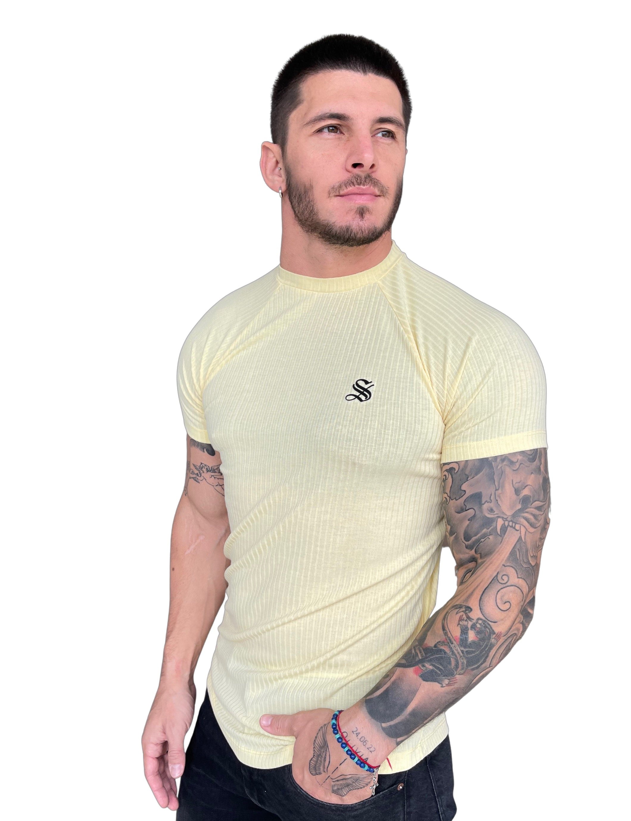 Cremol - Cream T-shirt for Men - Sarman Fashion - Wholesale Clothing Fashion Brand for Men from Canada