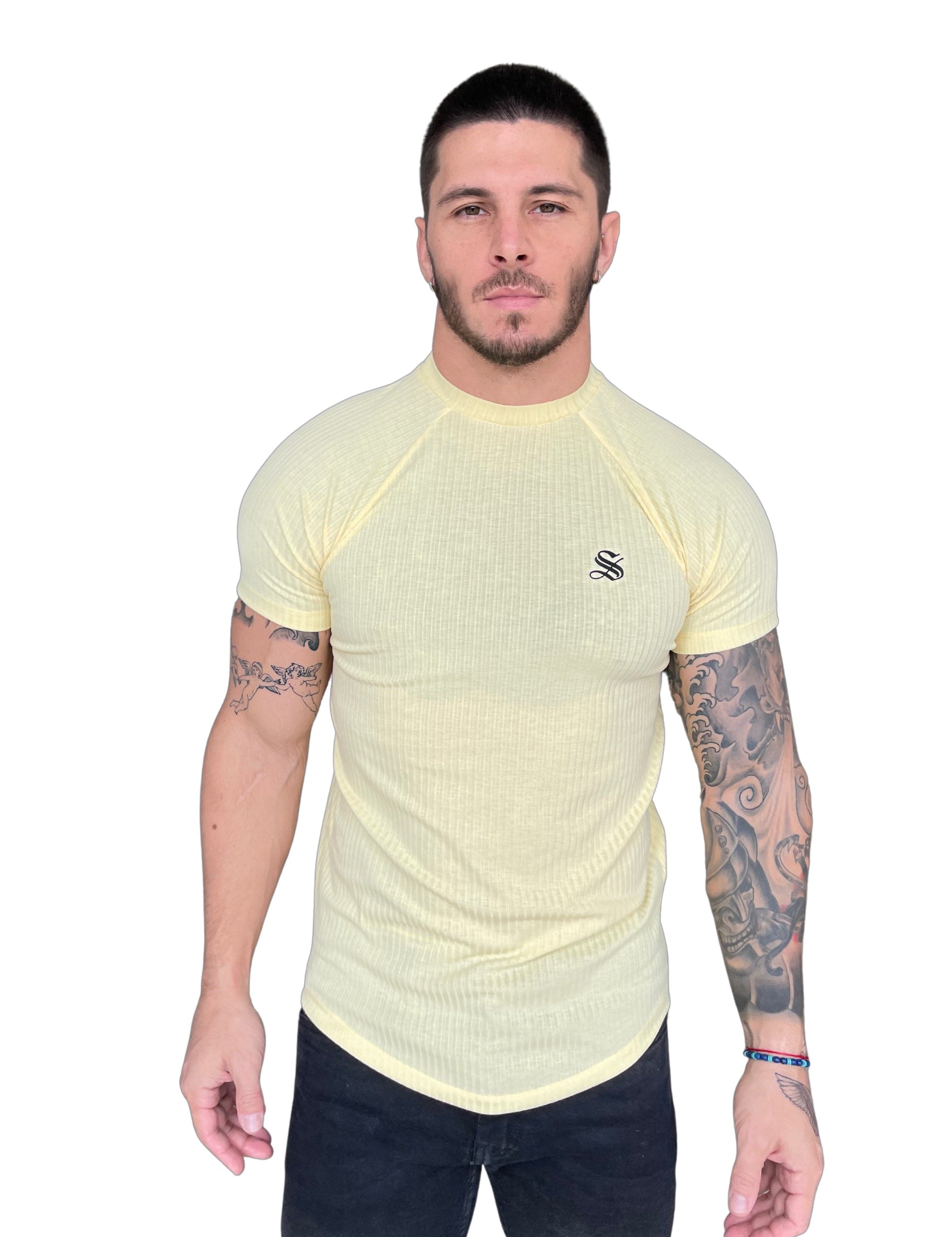 Cremol - Cream T-shirt for Men - Sarman Fashion - Wholesale Clothing Fashion Brand for Men from Canada