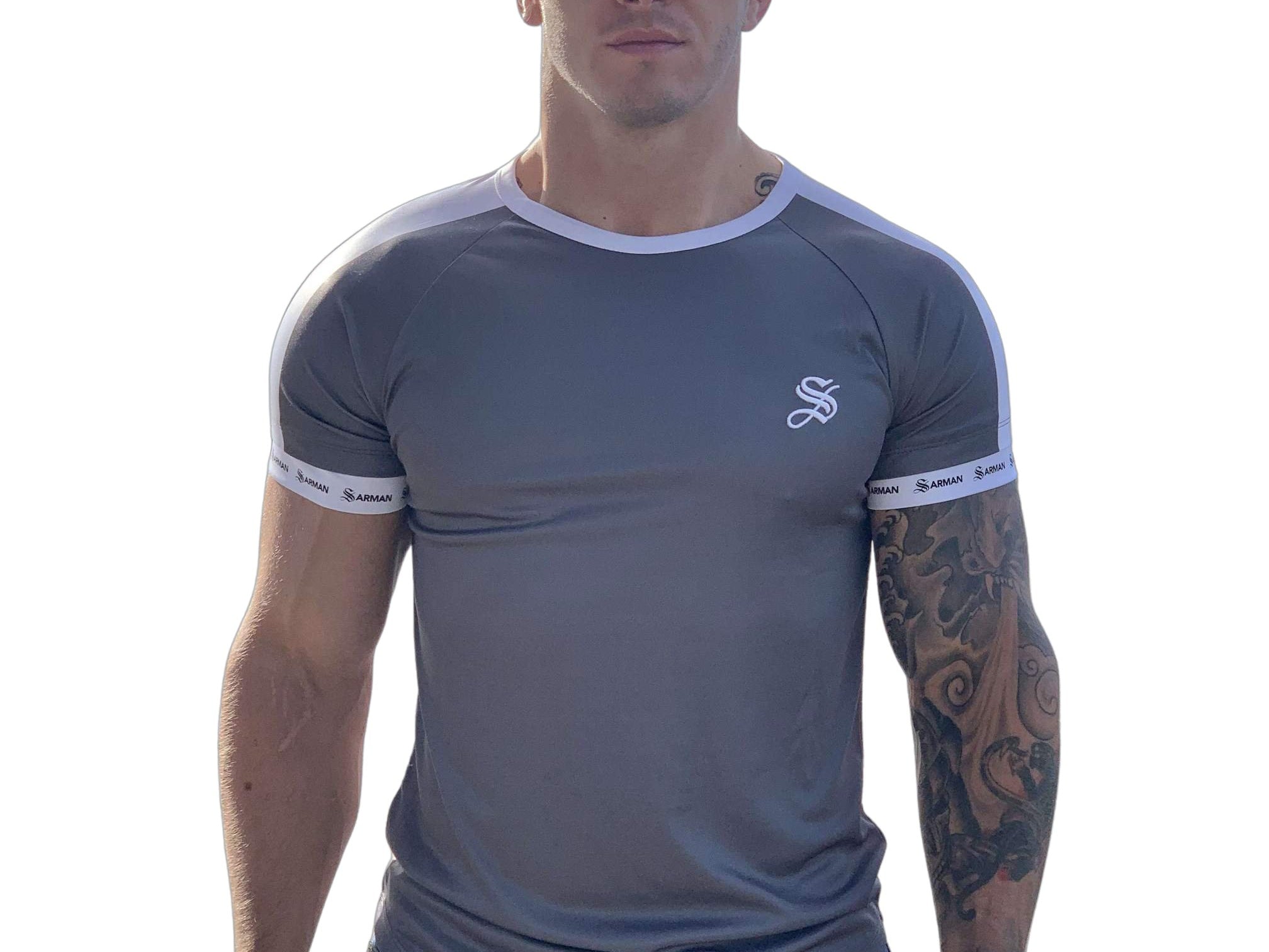 Cyberdyne - Silver T-shirt for Men - Sarman Fashion - Wholesale Clothing Fashion Brand for Men from Canada