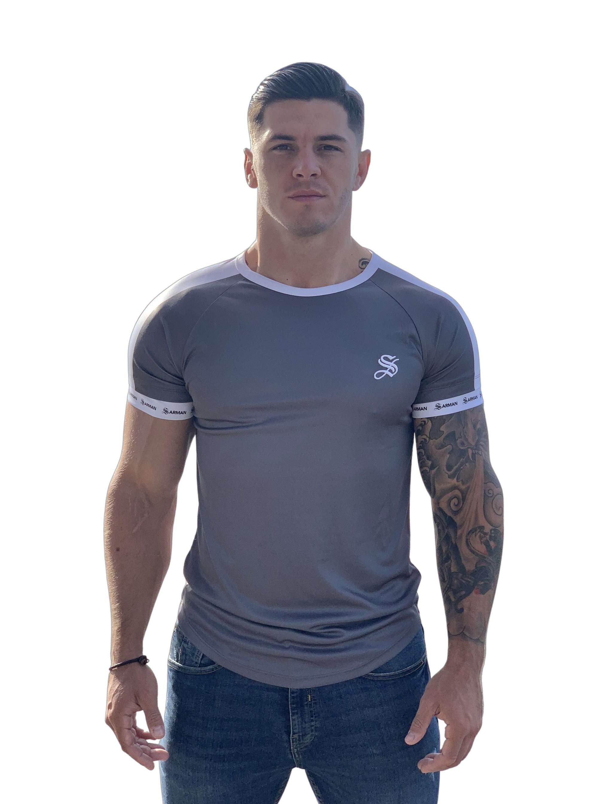 Cyberdyne - Silver T-shirt for Men - Sarman Fashion - Wholesale Clothing Fashion Brand for Men from Canada