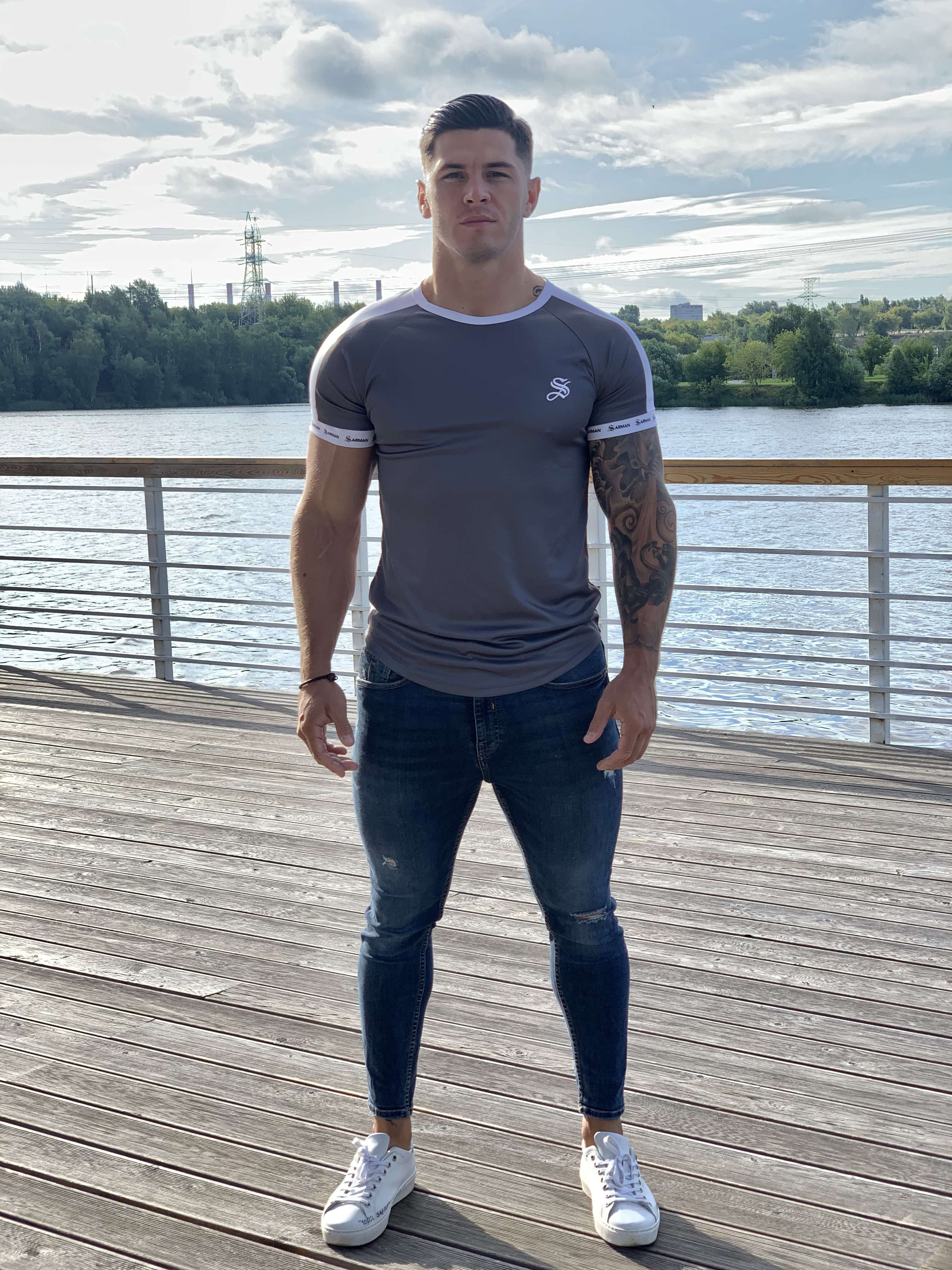 Cyberdyne - Silver T-shirt for Men (PRE-ORDER DISPATCH DATE 25 SEPTEMBER) - Sarman Fashion - Wholesale Clothing Fashion Brand for Men from Canada