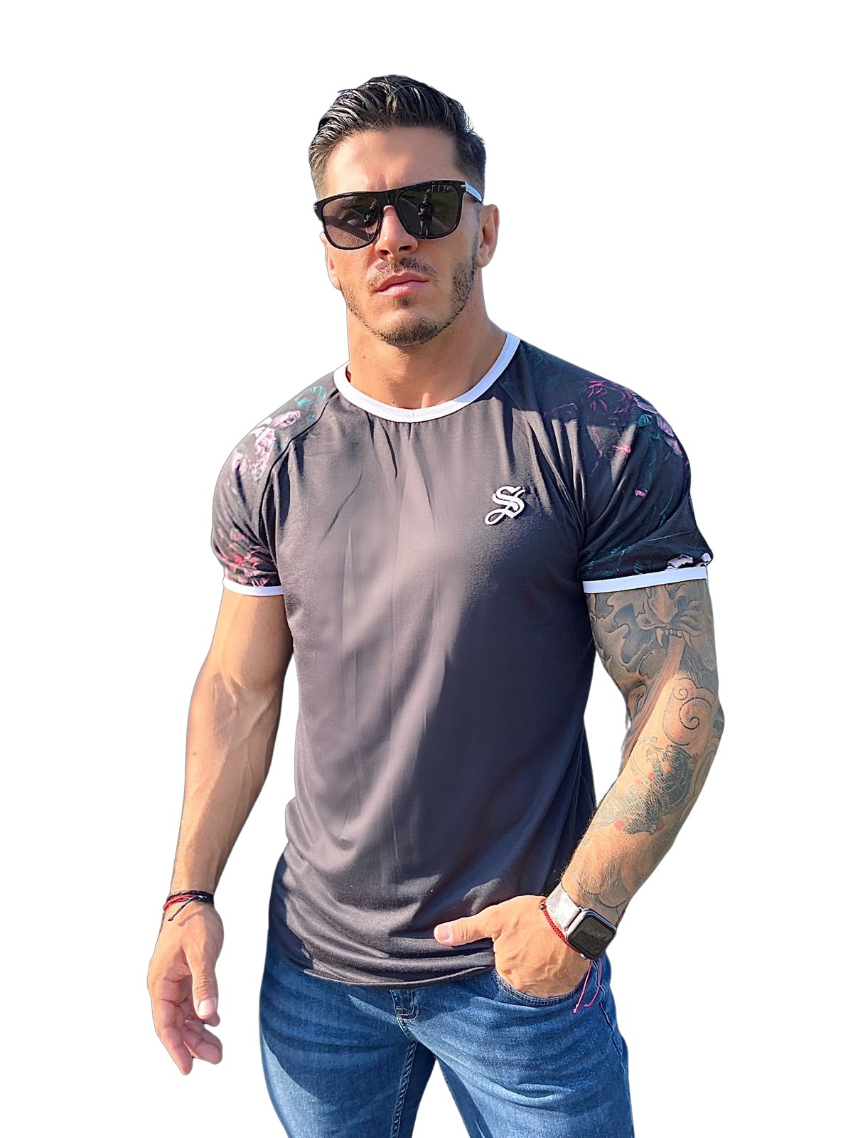 Defender - Dark Blue T-shirt for Men - Sarman Fashion - Wholesale Clothing Fashion Brand for Men from Canada