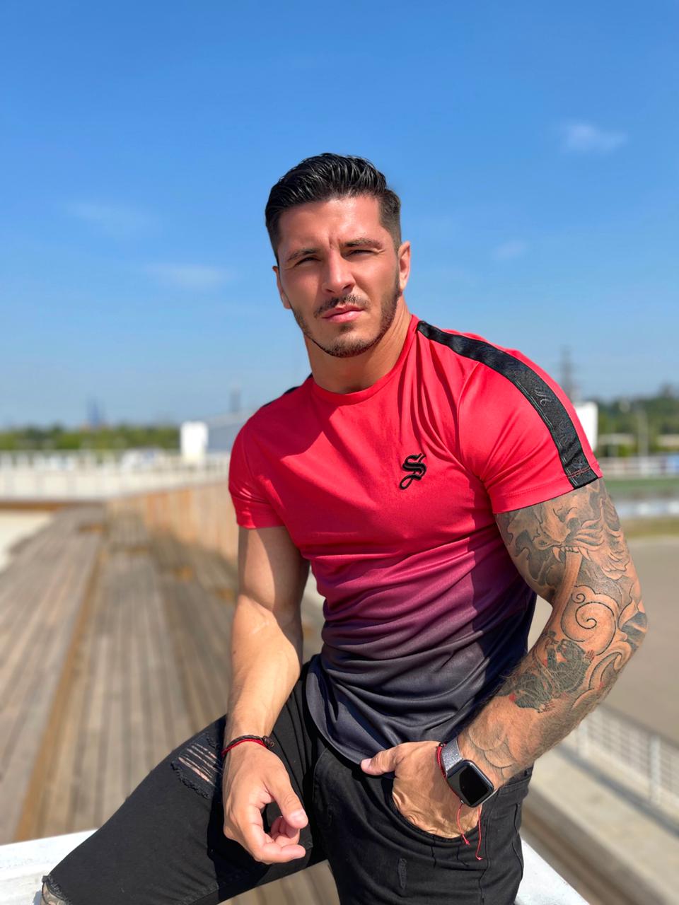 Devil - Red/Black T-shirt for Men - Sarman Fashion - Wholesale Clothing Fashion Brand for Men from Canada