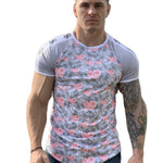 Devotion - Silver /Flowers T-shirt for Men - Sarman Fashion - Wholesale Clothing Fashion Brand for Men from Canada