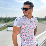 Devotion - Silver /Flowers T-shirt for Men - Sarman Fashion - Wholesale Clothing Fashion Brand for Men from Canada