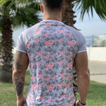 Devotion - Silver /Flowers T-shirt for Men (PRE-ORDER DISPATCH DATE 1 JUIN 2021) - Sarman Fashion - Wholesale Clothing Fashion Brand for Men from Canada