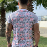 Devotion - Silver /Flowers T-shirt for Men (PRE-ORDER DISPATCH DATE 1 JUIN 2021) - Sarman Fashion - Wholesale Clothing Fashion Brand for Men from Canada
