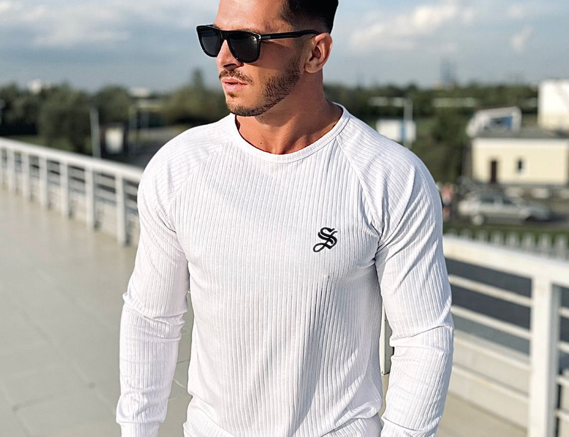 Dinger - White Long Sleeves Shirt for Men - Sarman Fashion - Wholesale Clothing Fashion Brand for Men from Canada