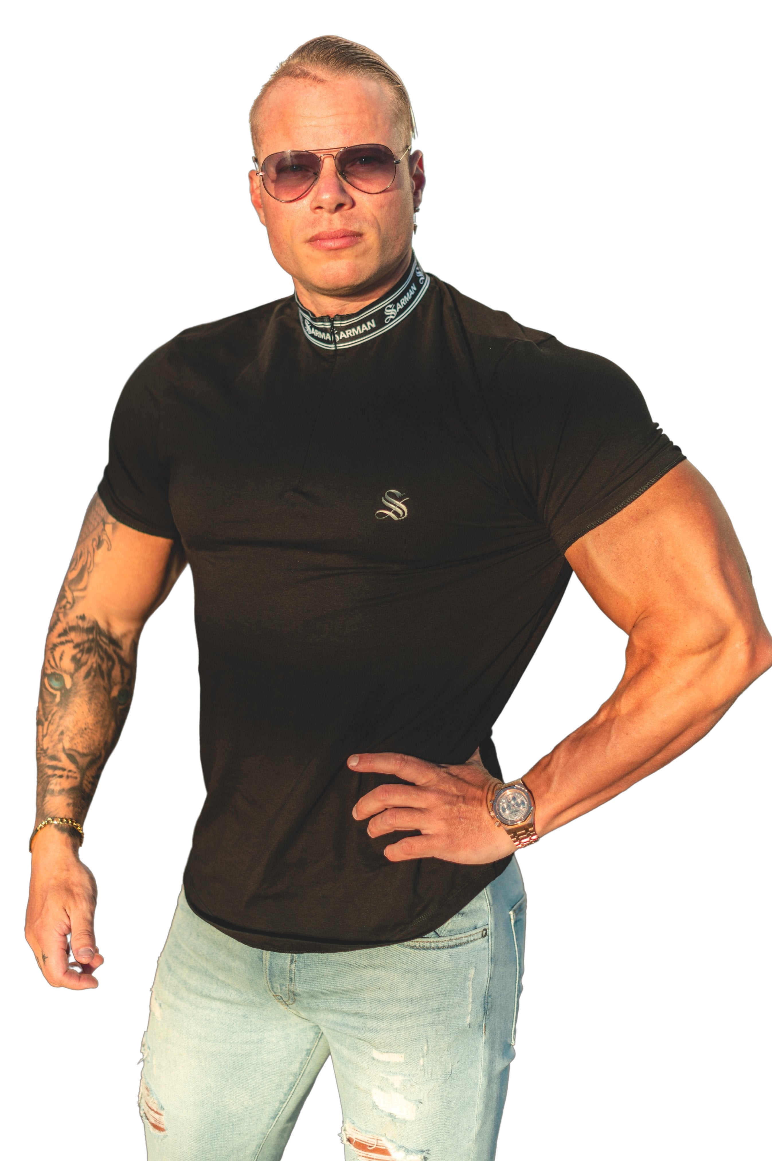 Dom 2 - Black T-shirt for Men - Sarman Fashion - Wholesale Clothing Fashion Brand for Men from Canada