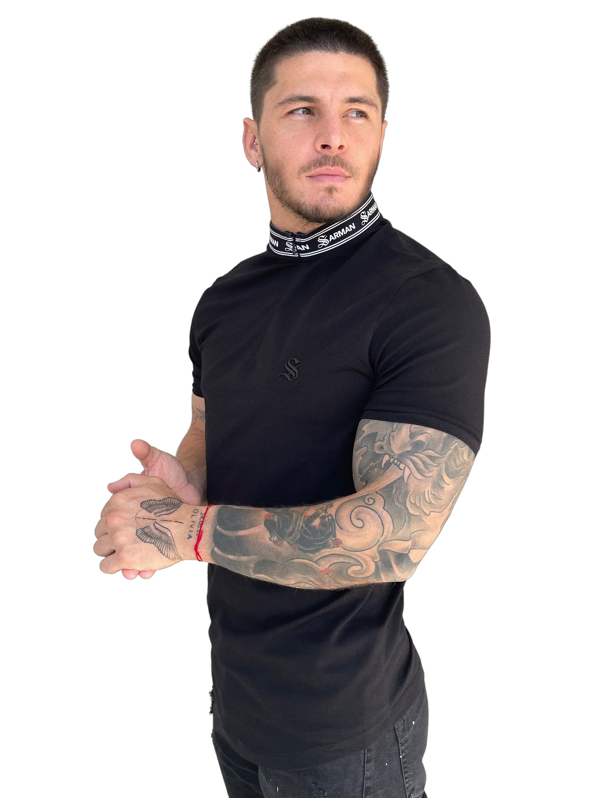 Dom 2 - Black T-shirt for Men - Sarman Fashion - Wholesale Clothing Fashion Brand for Men from Canada