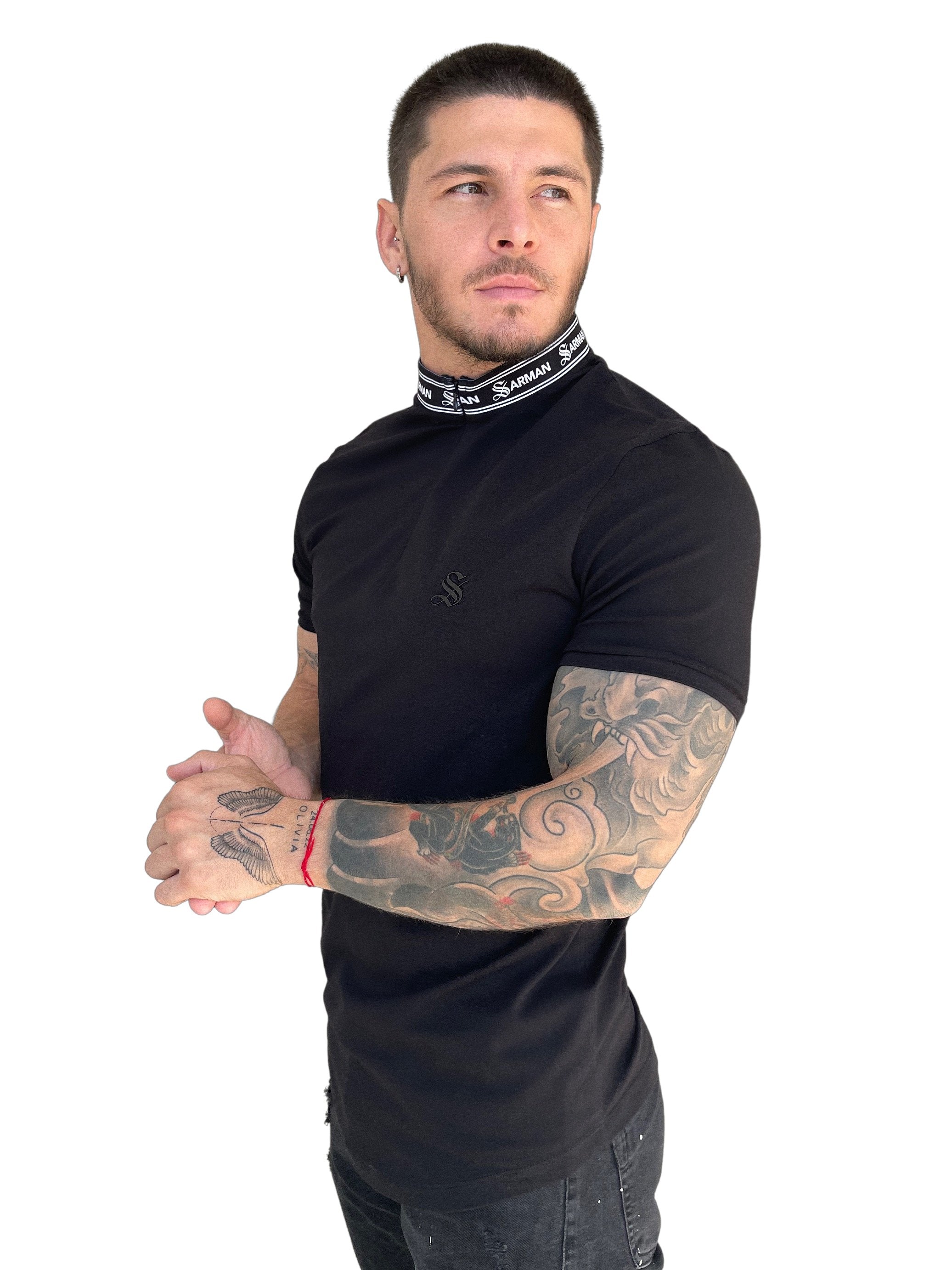 Dom 2 - Black T-shirt for Men - Sarman Fashion - Wholesale Clothing Fashion Brand for Men from Canada