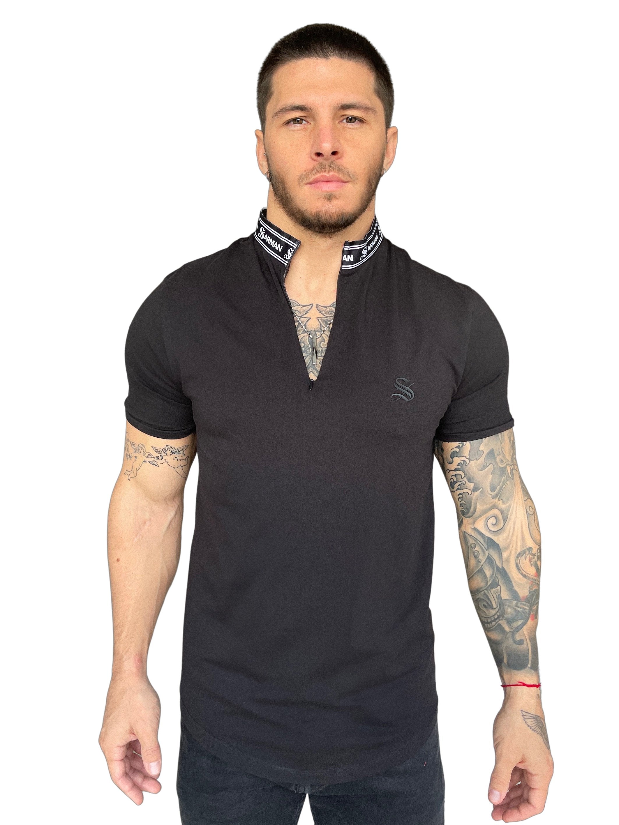 Dom 2 - Black T-shirt for Men - Sarman Fashion - Wholesale Clothing Fashion Brand for Men from Canada