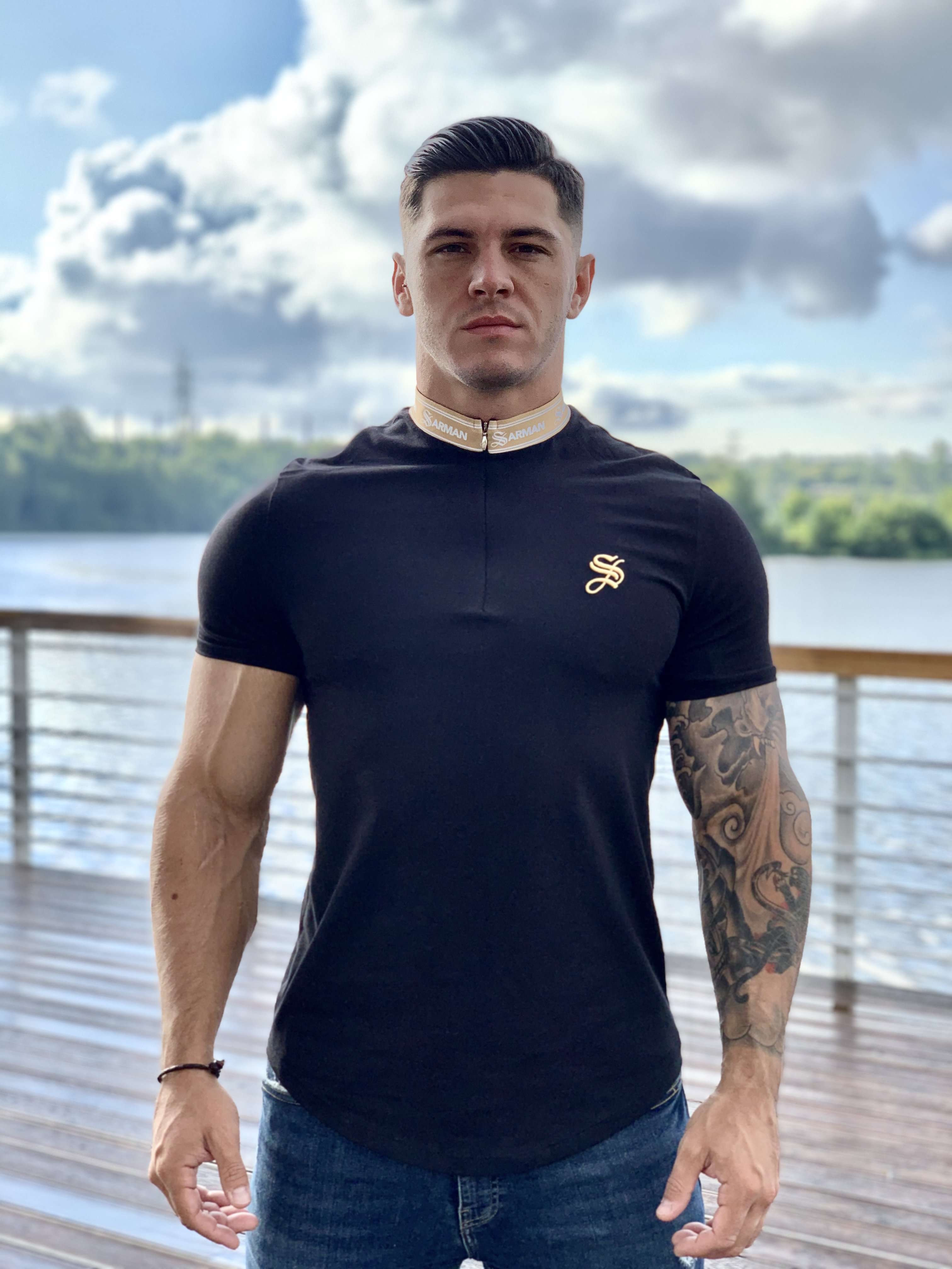 Domination - Black T-shirt for Men (PRE-ORDER DISPATCH DATE 25 SEPTEMBER) - Sarman Fashion - Wholesale Clothing Fashion Brand for Men from Canada