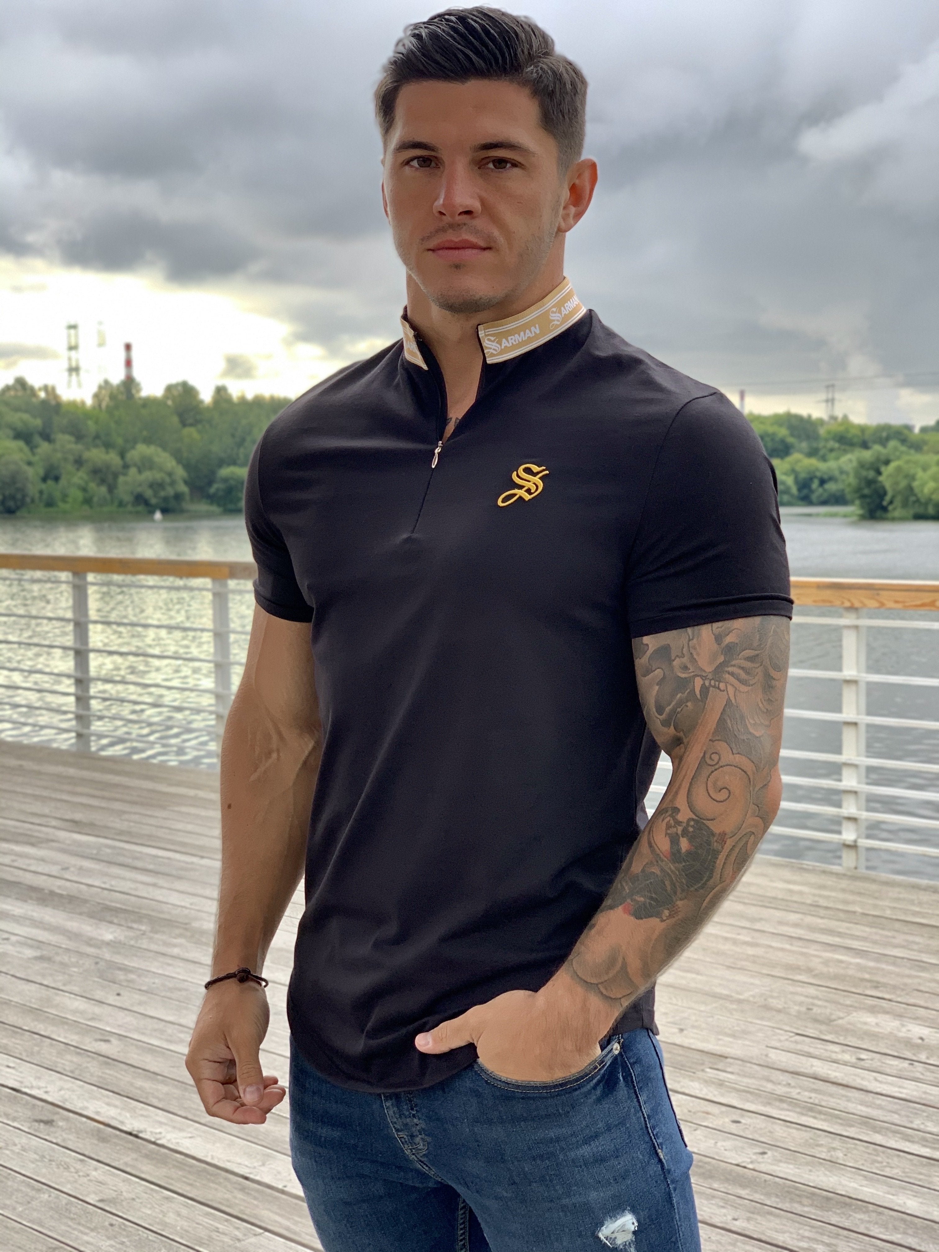 Domination - Black T-shirt for Men (PRE-ORDER DISPATCH DATE 25 SEPTEMBER) - Sarman Fashion - Wholesale Clothing Fashion Brand for Men from Canada