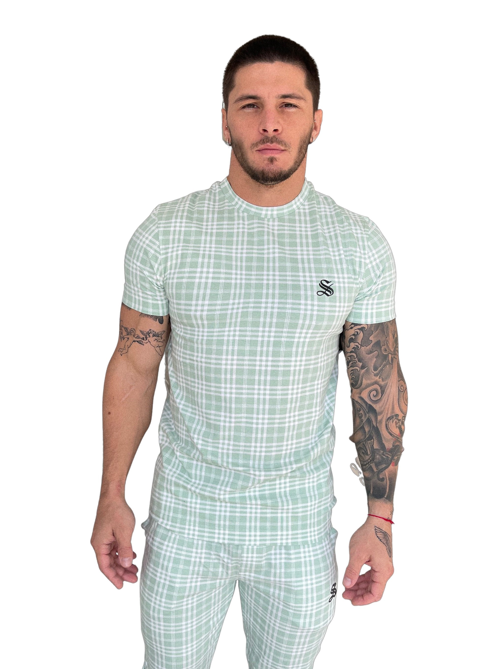 Dove - Green/White Men’s T-Shirt - Sarman Fashion - Wholesale Clothing Fashion Brand for Men from Canada
