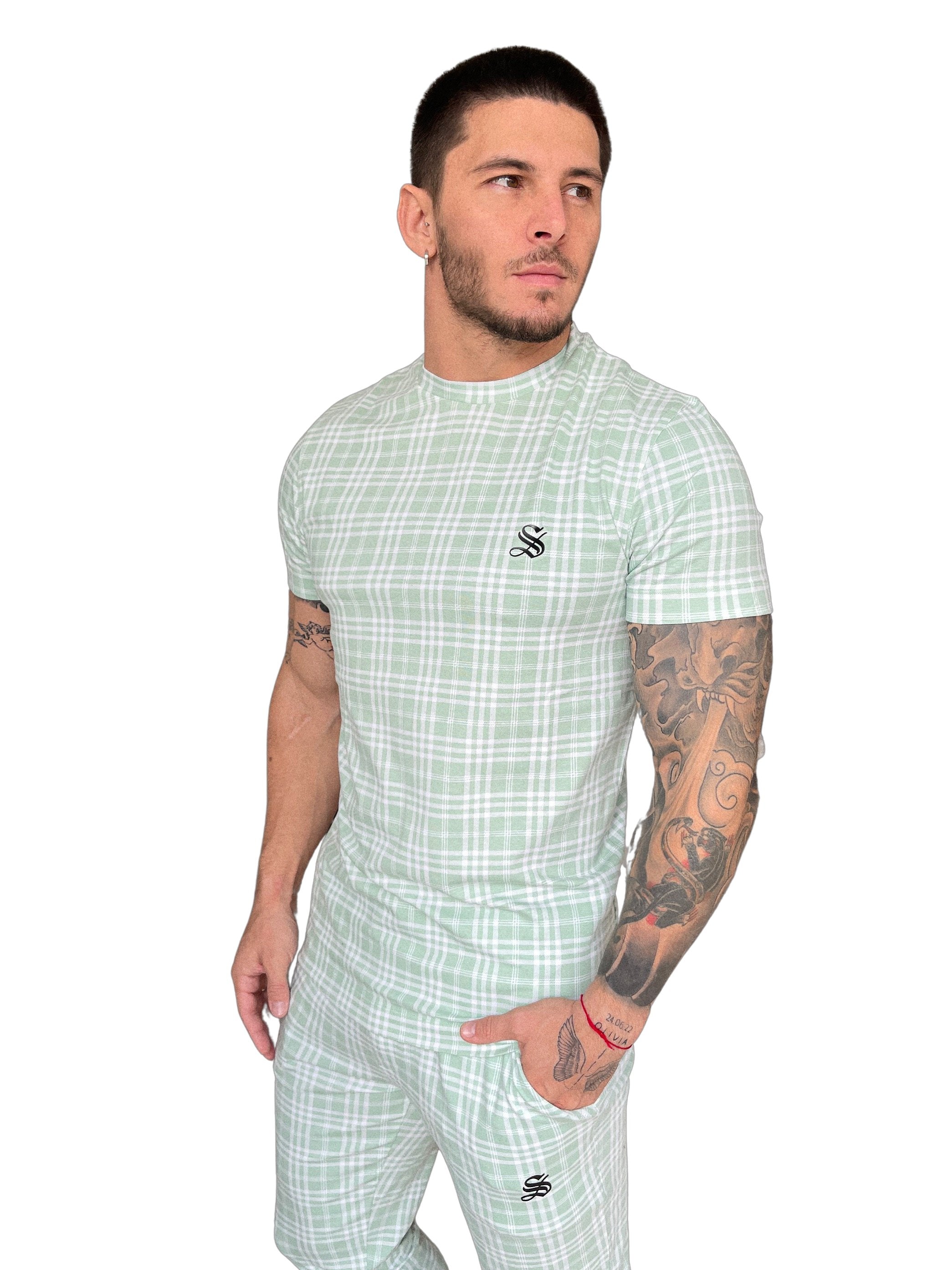 Dove - Green/White Men’s T-Shirt - Sarman Fashion - Wholesale Clothing Fashion Brand for Men from Canada