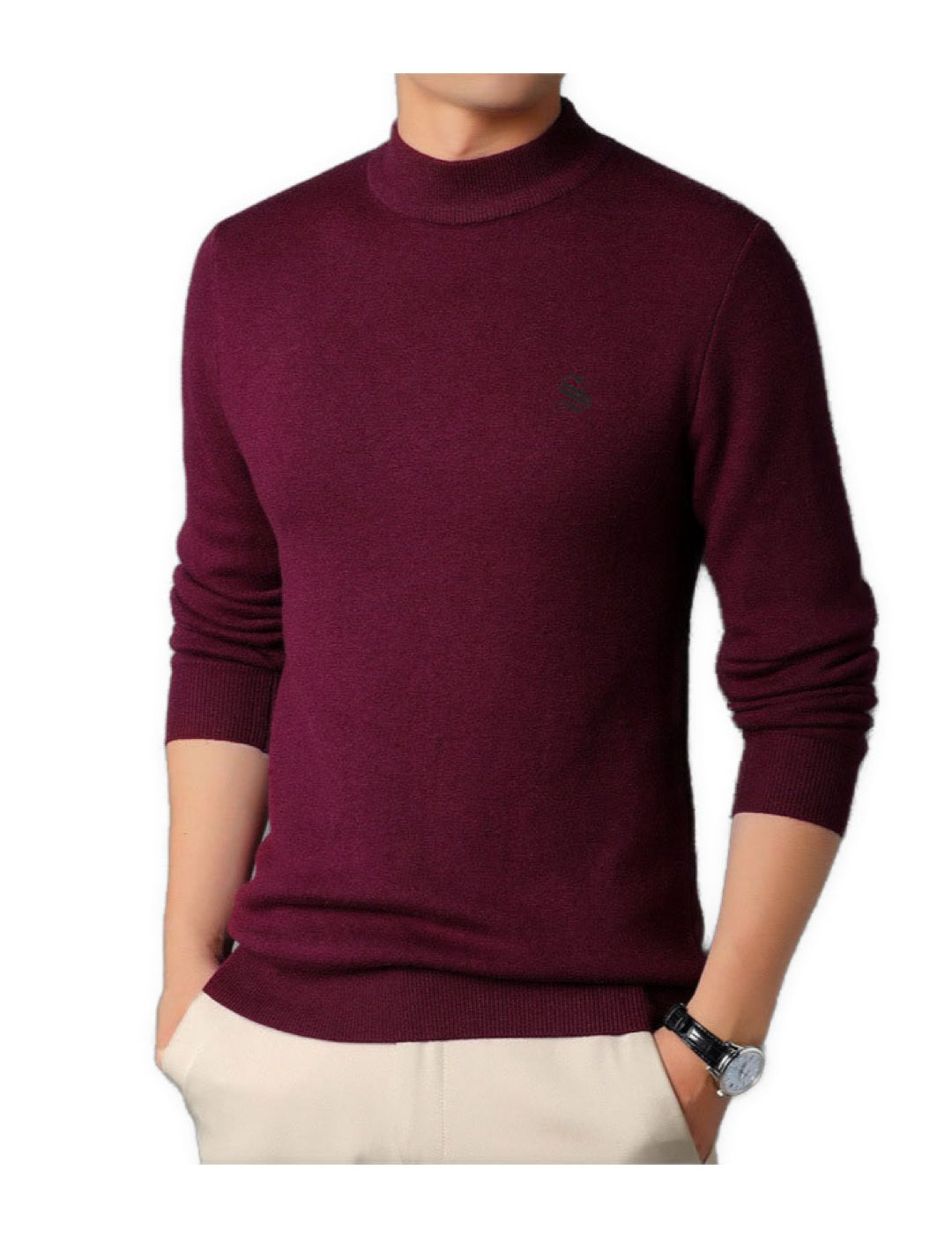 DRBB - Long Sleeve High Neck Shirt for Men - Sarman Fashion - Wholesale Clothing Fashion Brand for Men from Canada
