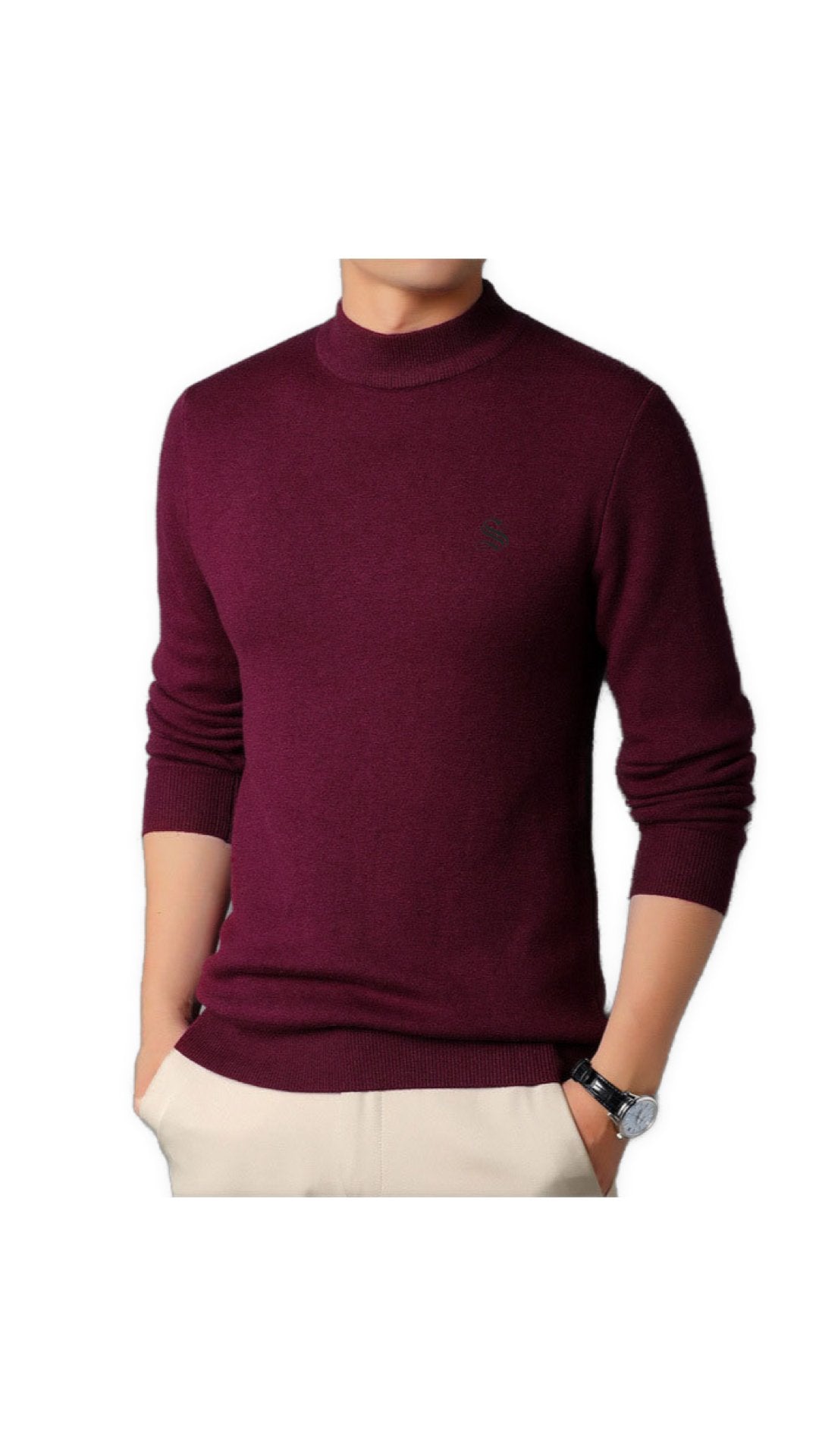 DRBB - Long Sleeve High Neck Shirt for Men - Sarman Fashion - Wholesale Clothing Fashion Brand for Men from Canada