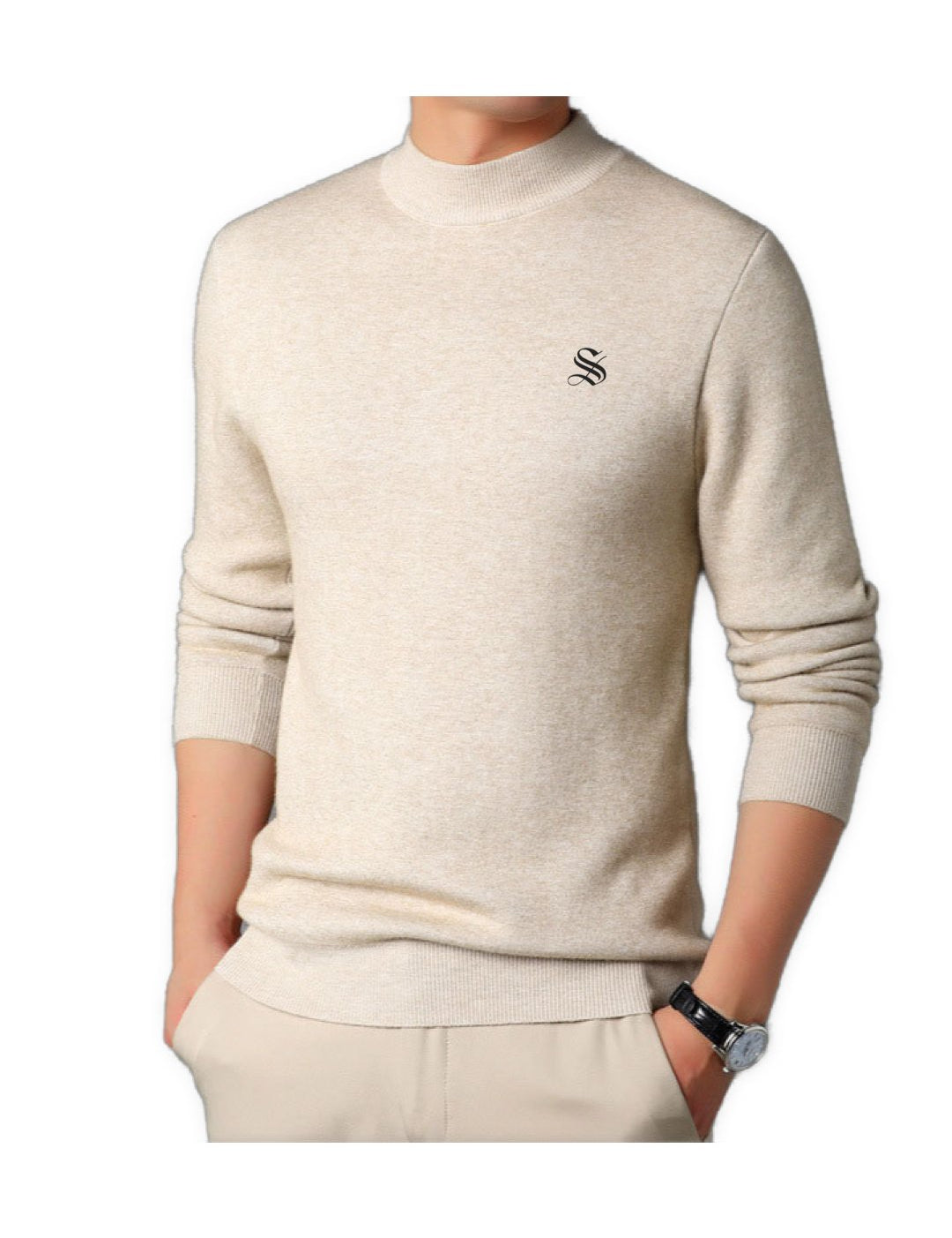 DRBB - Long Sleeve High Neck Shirt for Men - Sarman Fashion - Wholesale Clothing Fashion Brand for Men from Canada