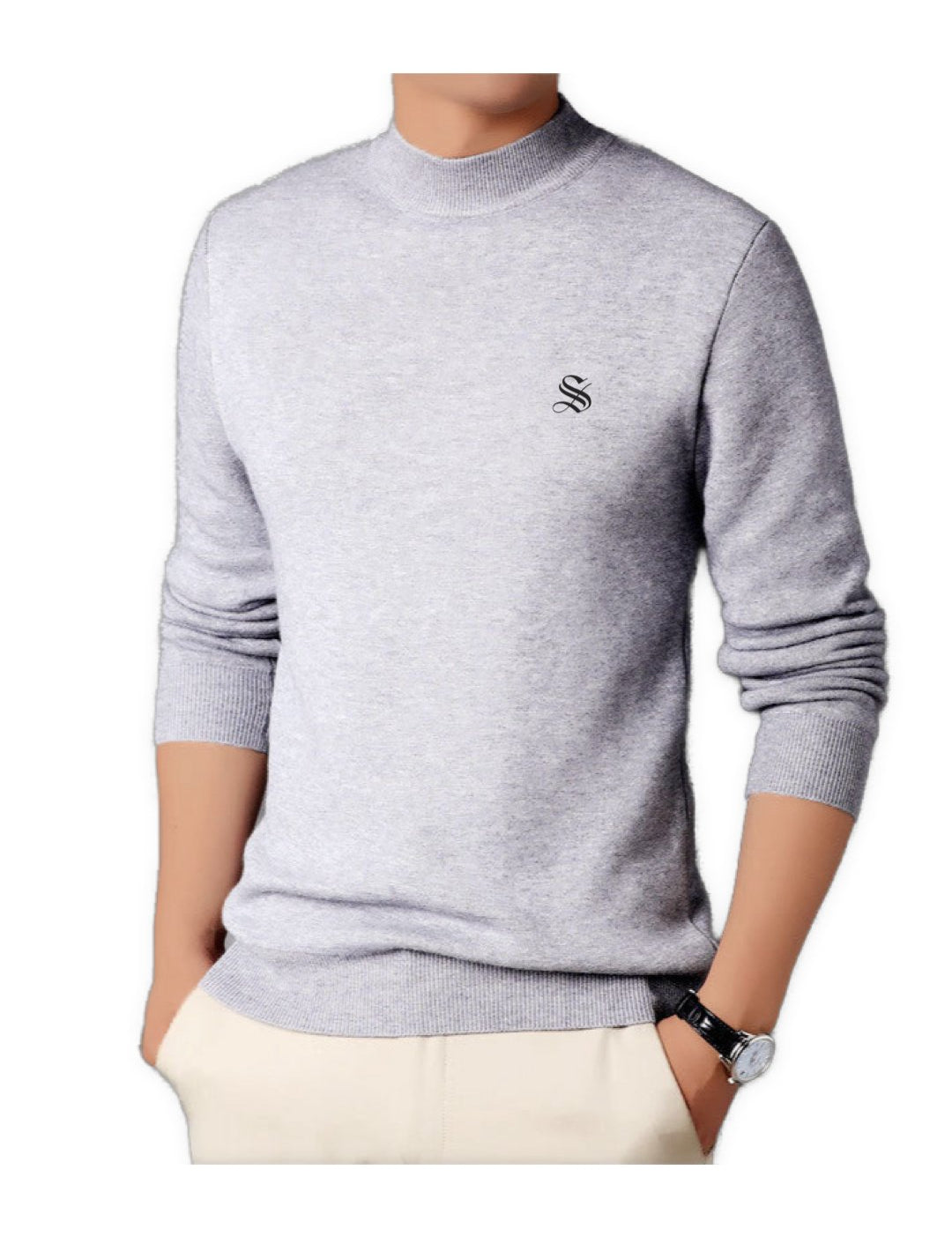 DRBB - Long Sleeve High Neck Shirt for Men - Sarman Fashion - Wholesale Clothing Fashion Brand for Men from Canada
