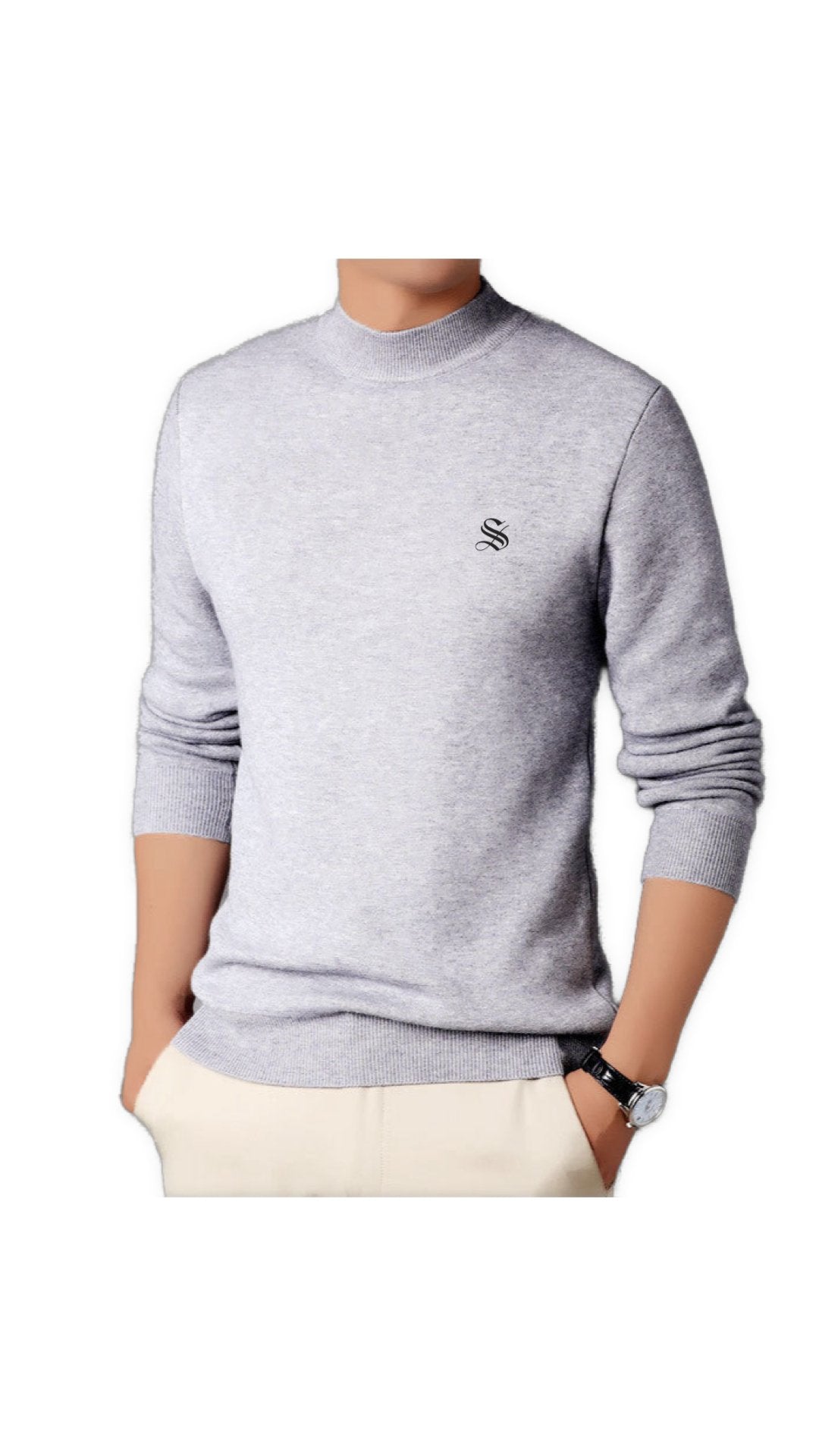 DRBB - Long Sleeve High Neck Shirt for Men - Sarman Fashion - Wholesale Clothing Fashion Brand for Men from Canada